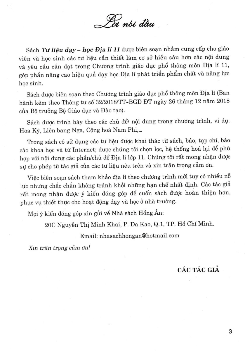 tư liệu dạy - học địa lí 11 (dùng chung cho các bộ sgk hiện hành)