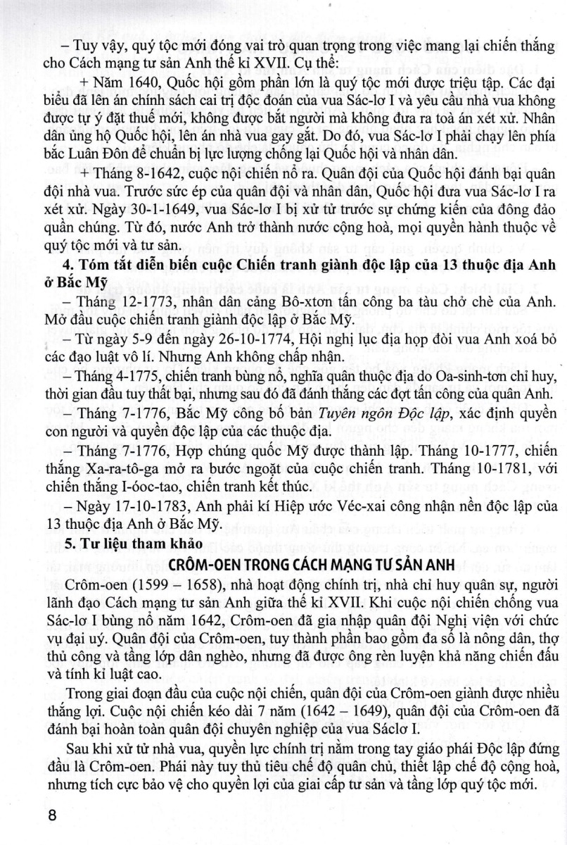 tư liệu dạy-học lịch sử 8 (dùng chung cho các bộ sgk hiện hành)