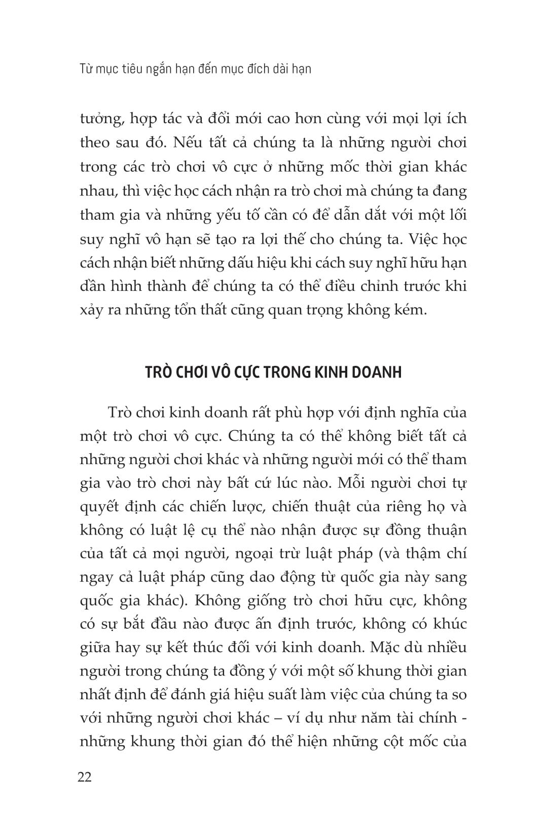 từ mục tiêu ngắn hạn đến mục đích dài hạn