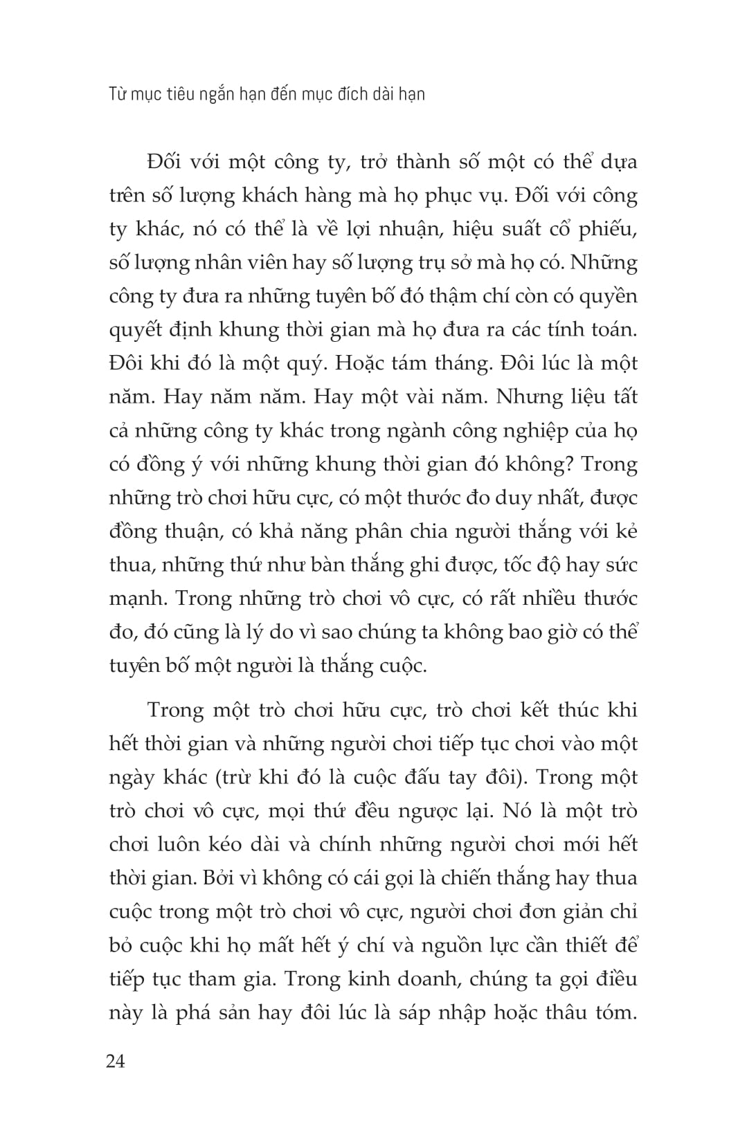từ mục tiêu ngắn hạn đến mục đích dài hạn