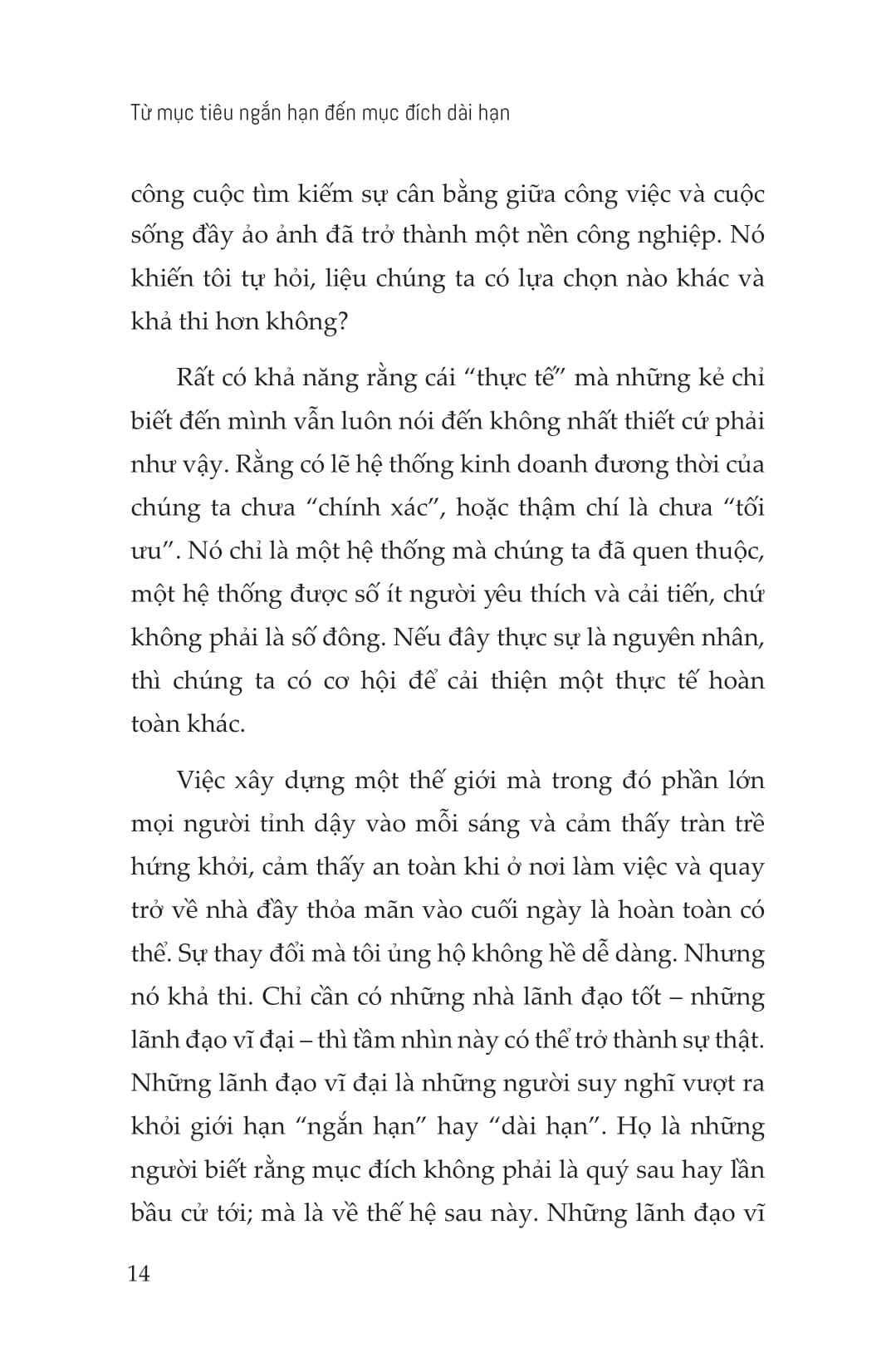 từ mục tiêu ngắn hạn đến mục đích dài hạn