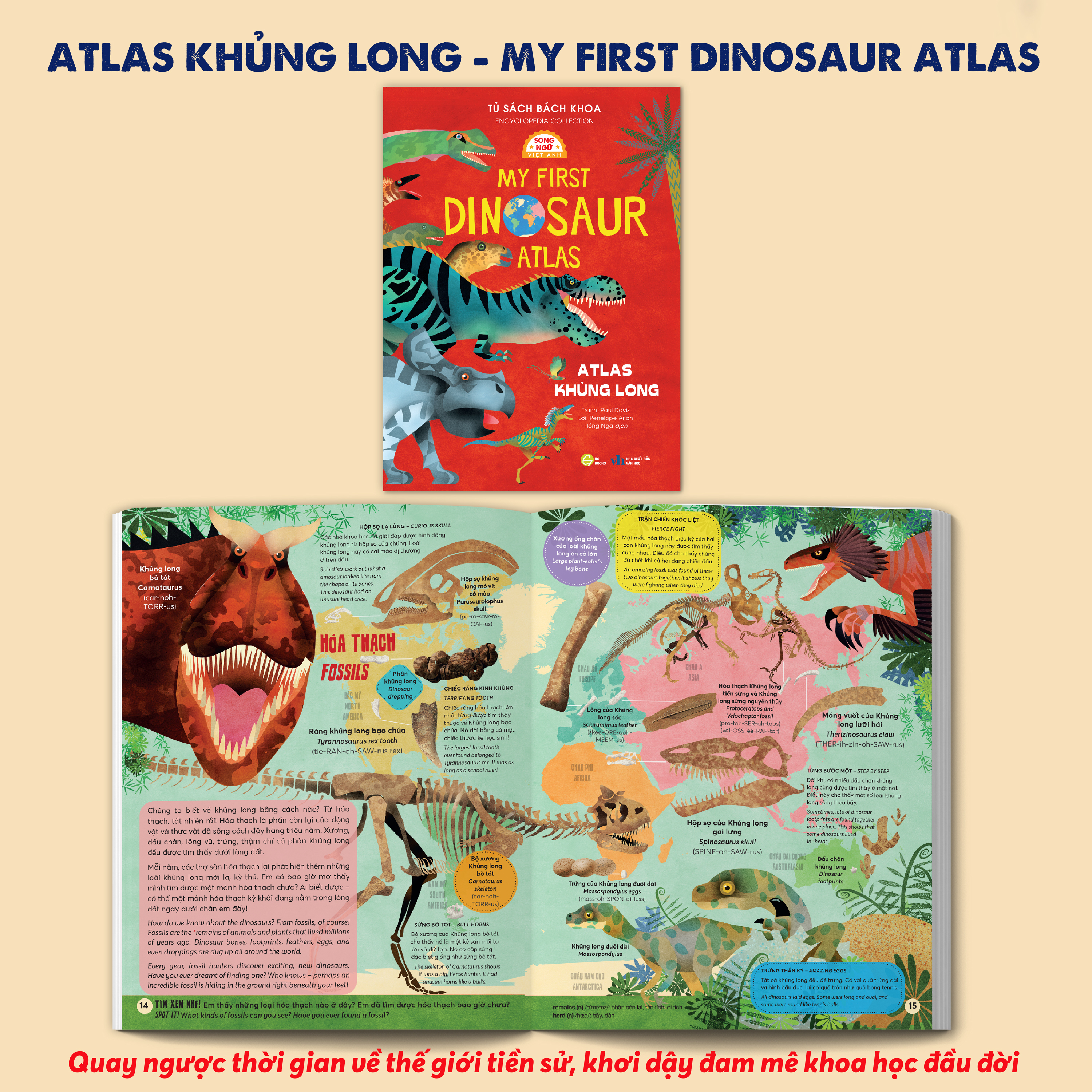 Tủ Sách Bách Khoa - Encyclopedia Collection - Atlas Khủng Long - My First Dinosaur Atlas - Song Ngữ Việt-Anh