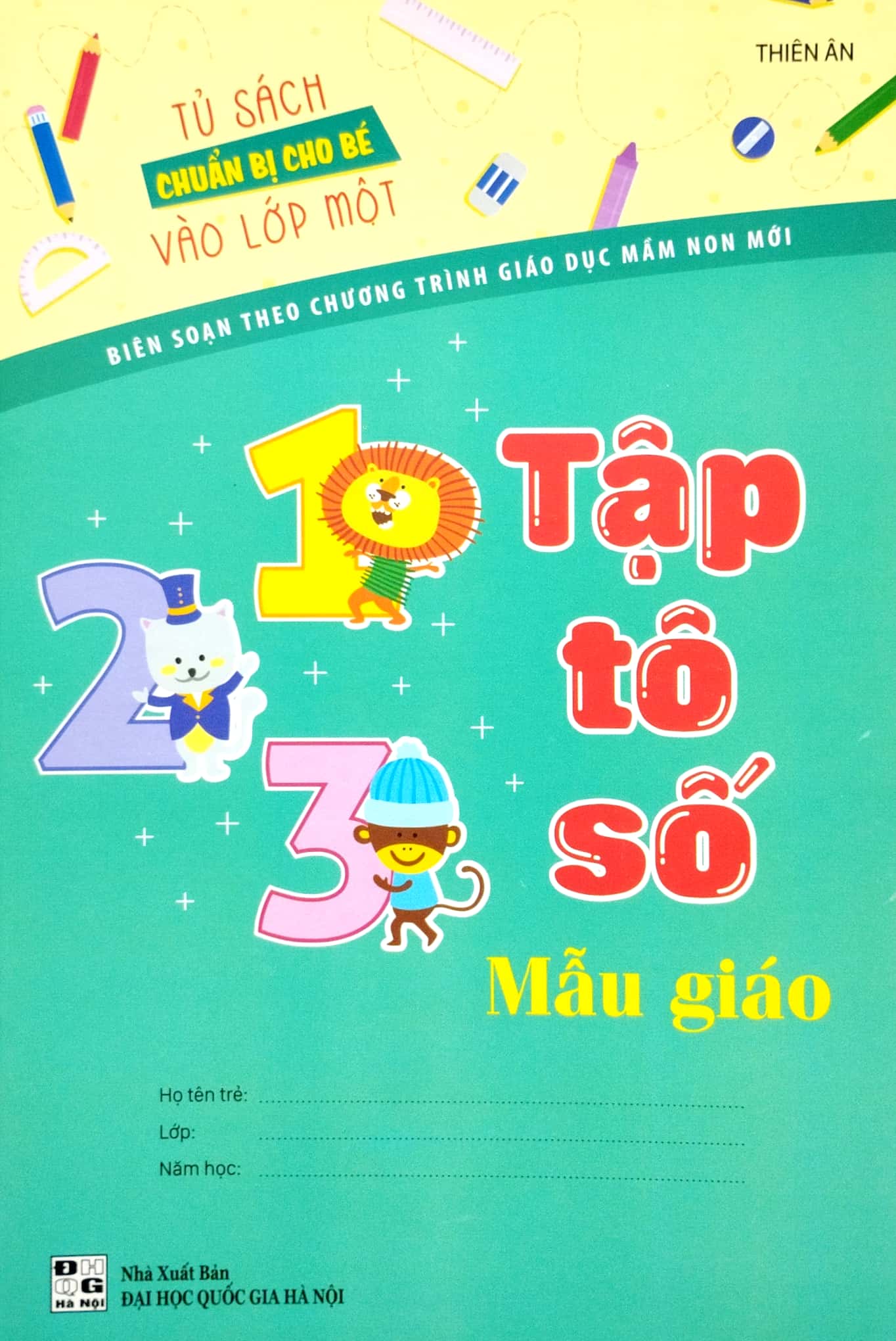 tủ sách bé chuẩn bị vào lớp một - tập tô số mẫu giáo