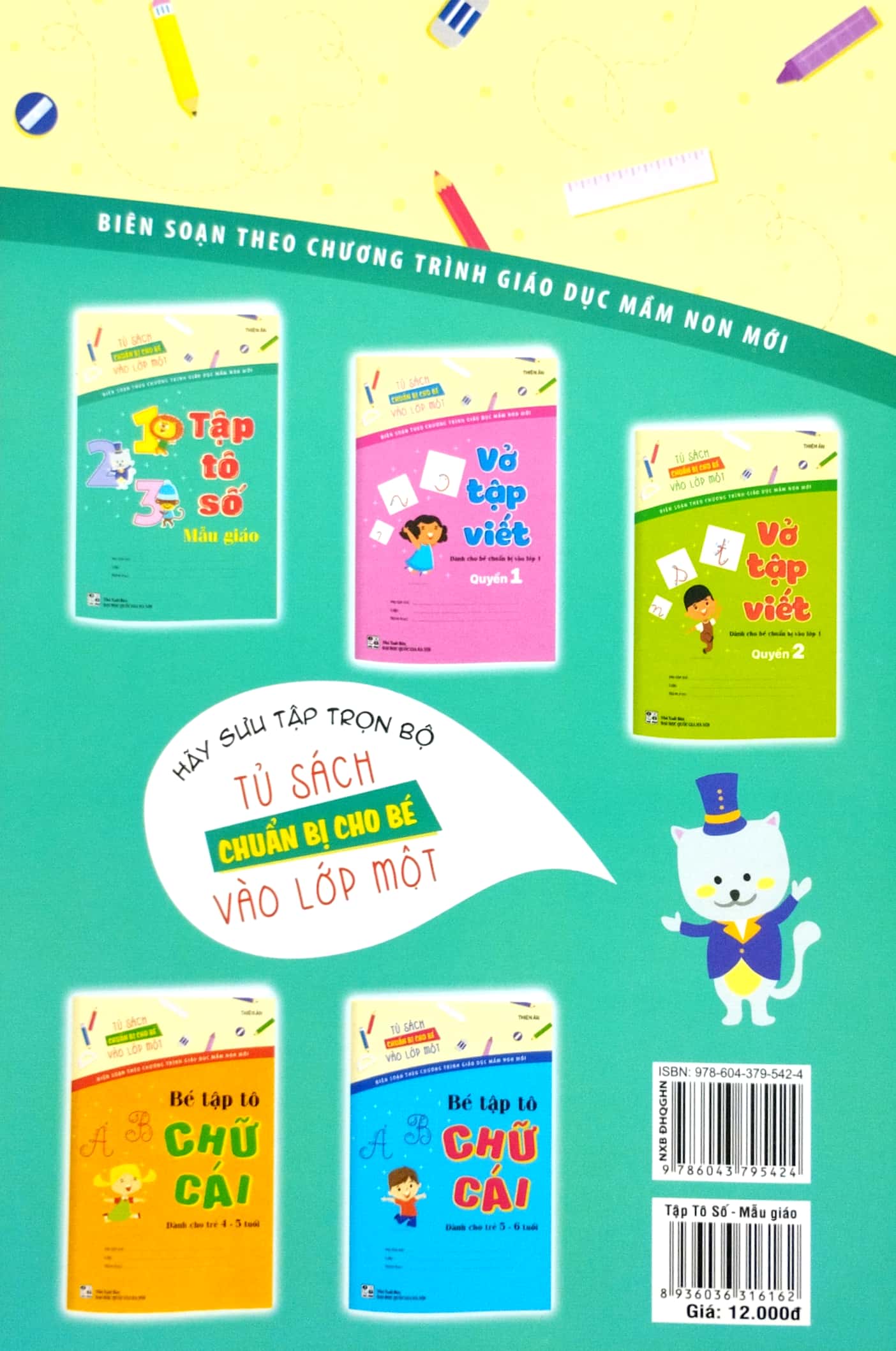 tủ sách bé chuẩn bị vào lớp một - tập tô số mẫu giáo
