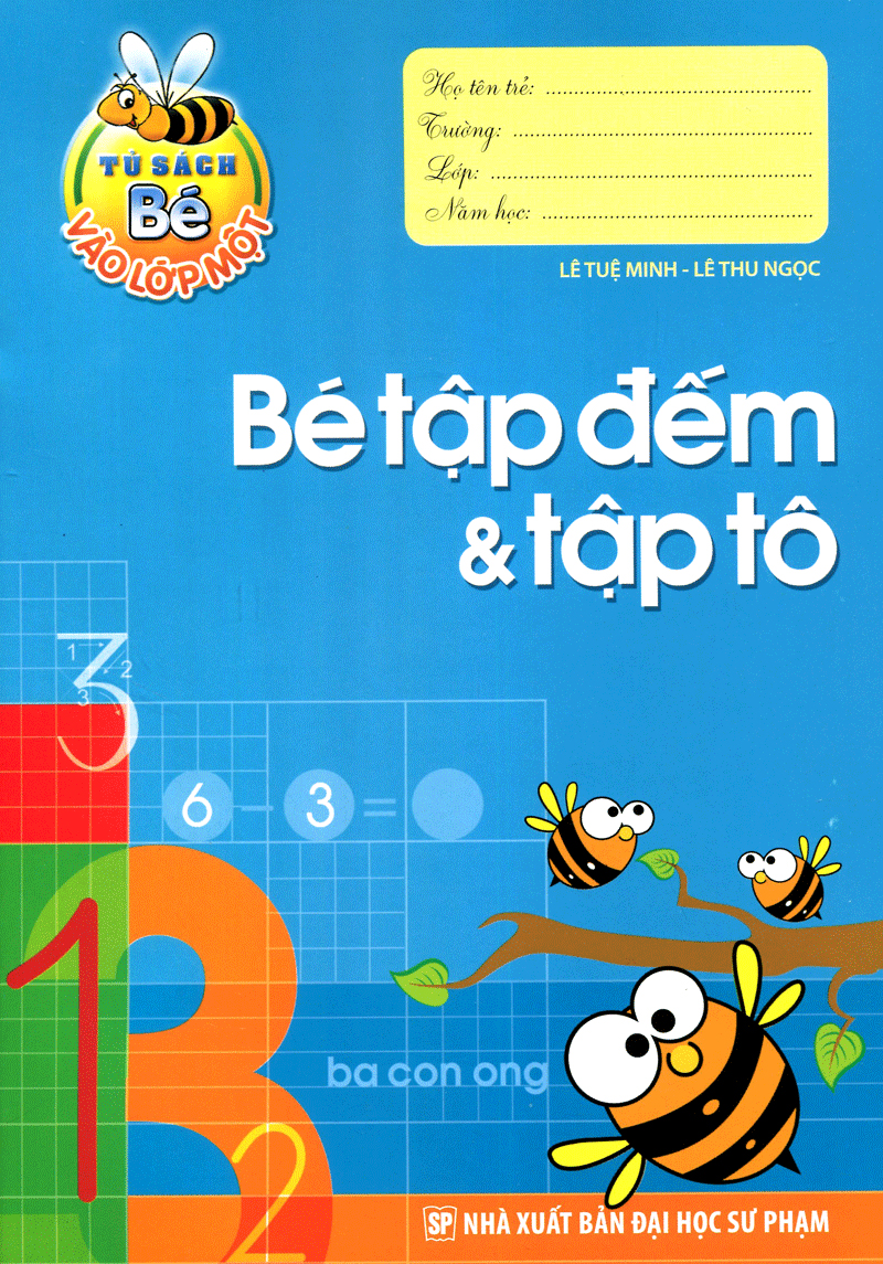 tủ sách cho bé vào lớp 1 - bé tập đếm và tập tô