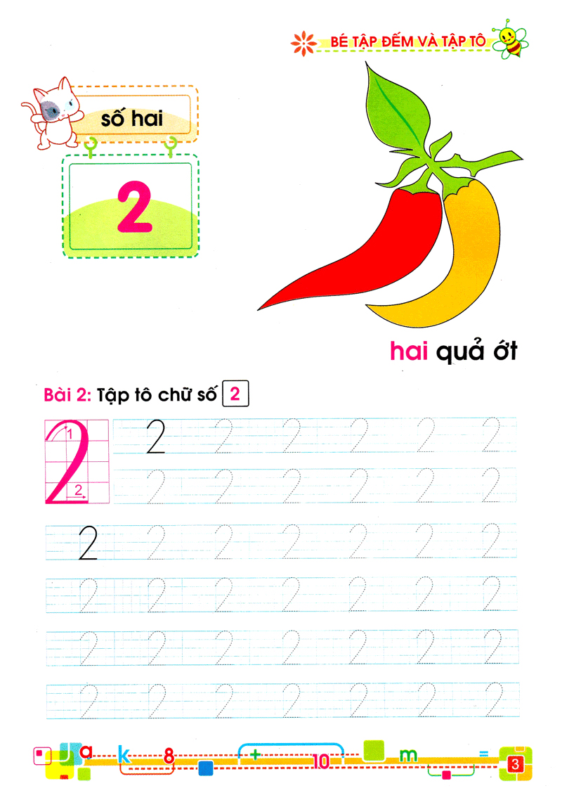 tủ sách cho bé vào lớp 1 - bé tập đếm và tập tô