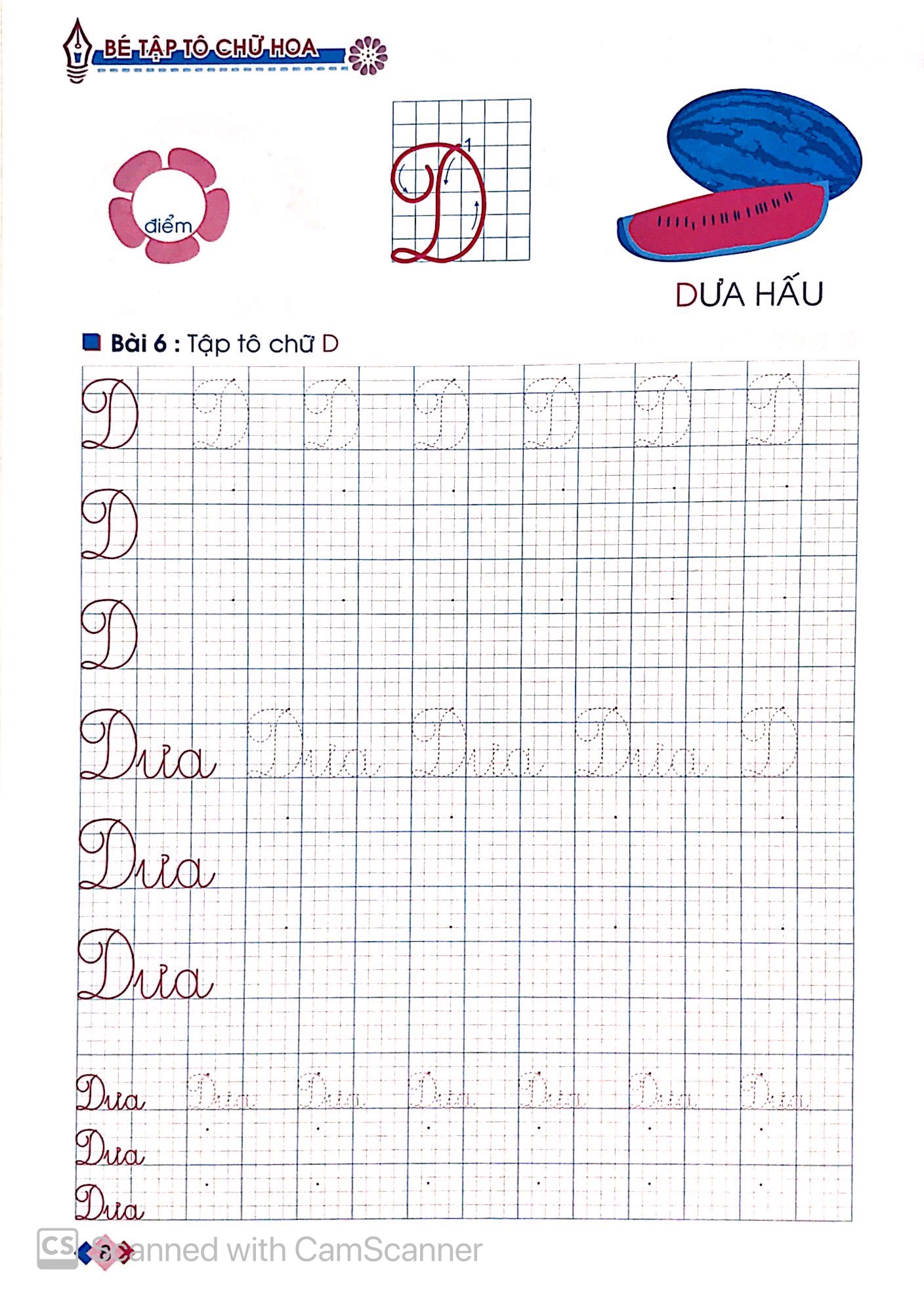 tủ sách cho bé vào lớp 1 - bé tập tô chữ hoa dành cho học sinh mẫu giáo lớn