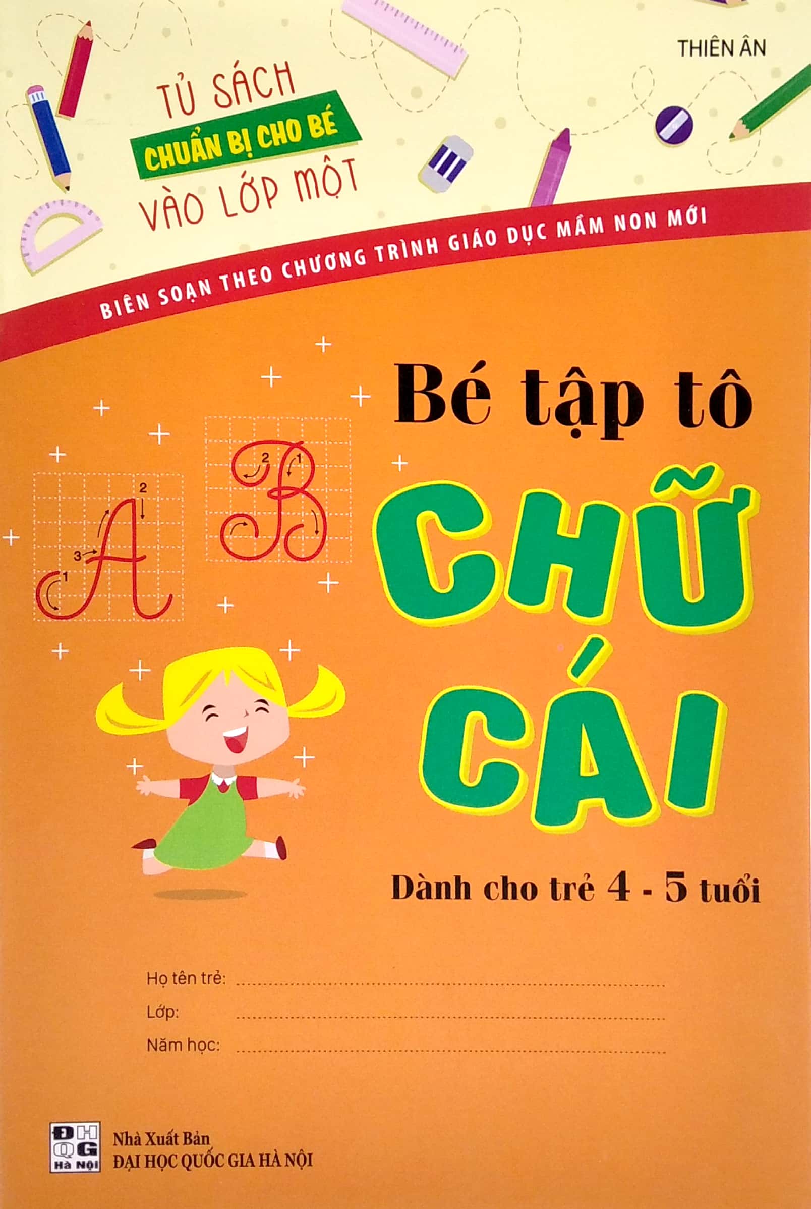 tủ sách chuẩn bị cho bé vào lớp 1 - bé tô màu chữ cái (4-5 tuổi)