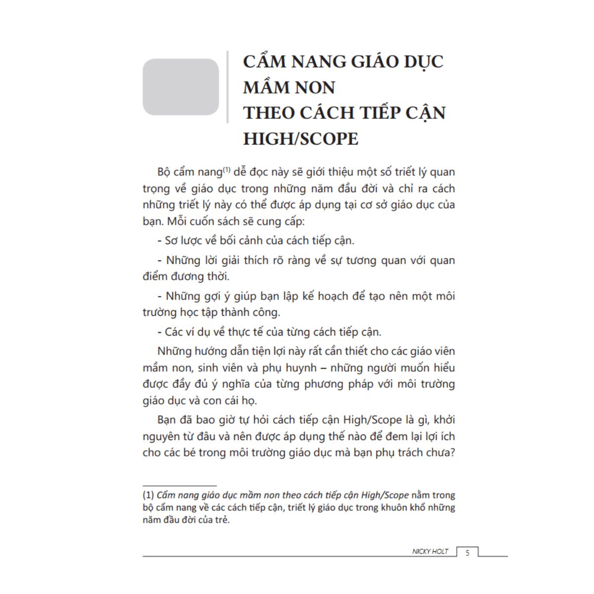 Tủ Sách Giáo Dục Mầm Non IPER - Cẩm Nang Giáo Dục Mầm Non Theo Cách Tiếp Cận High/Scope