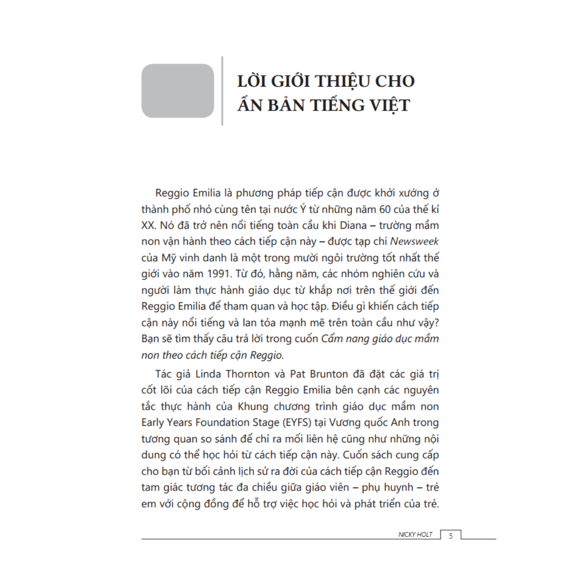 Tủ Sách Giáo Dục Mầm Non IPER - Cẩm Nang Giáo Dục Mầm Non Theo Cách Tiếp Cận Reggio