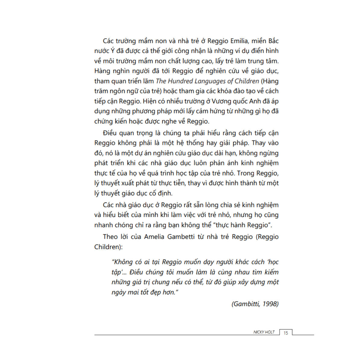 Tủ Sách Giáo Dục Mầm Non IPER - Cẩm Nang Giáo Dục Mầm Non Theo Cách Tiếp Cận Reggio