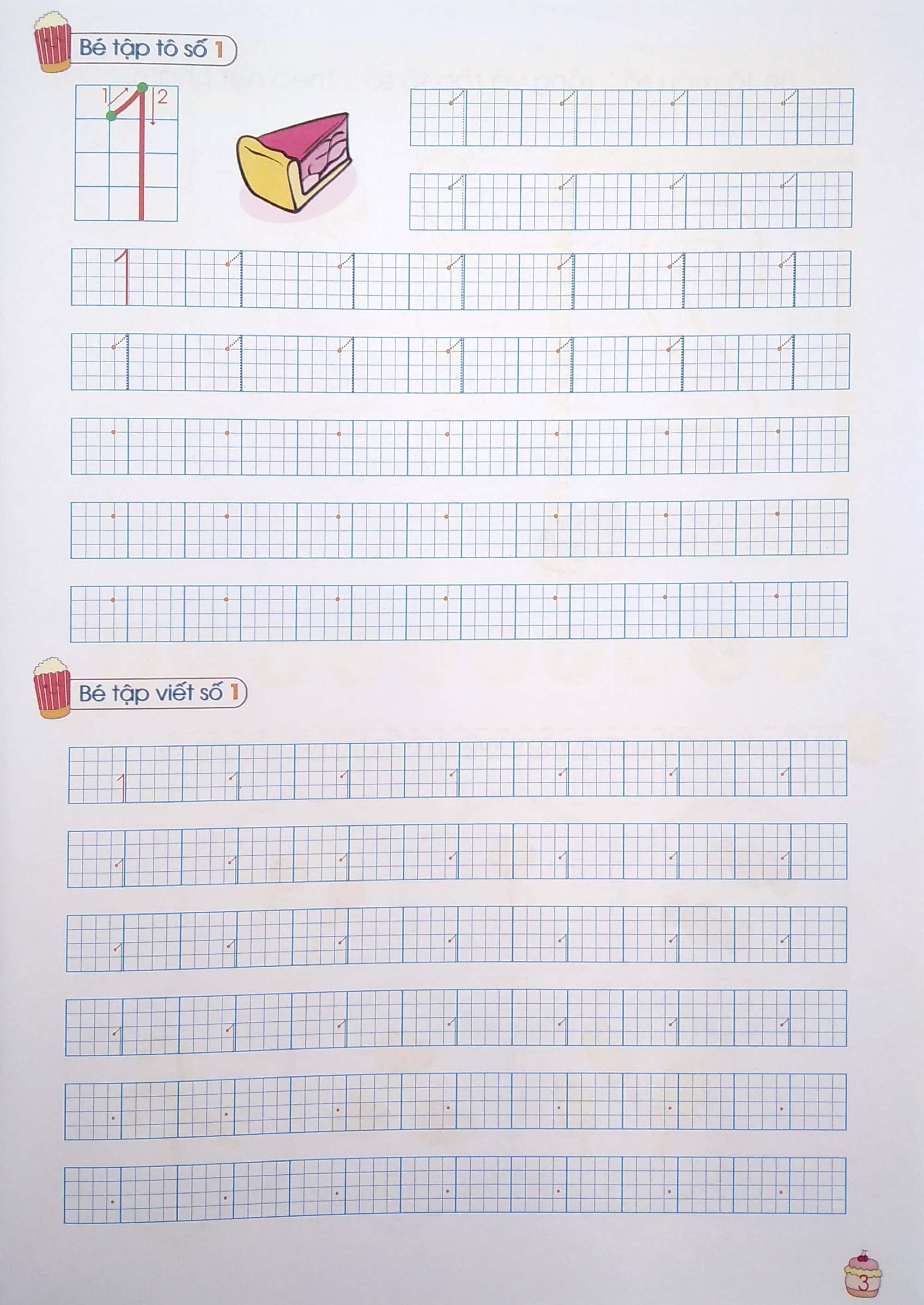 tủ sách mầm non - bé tập tô - chữ số