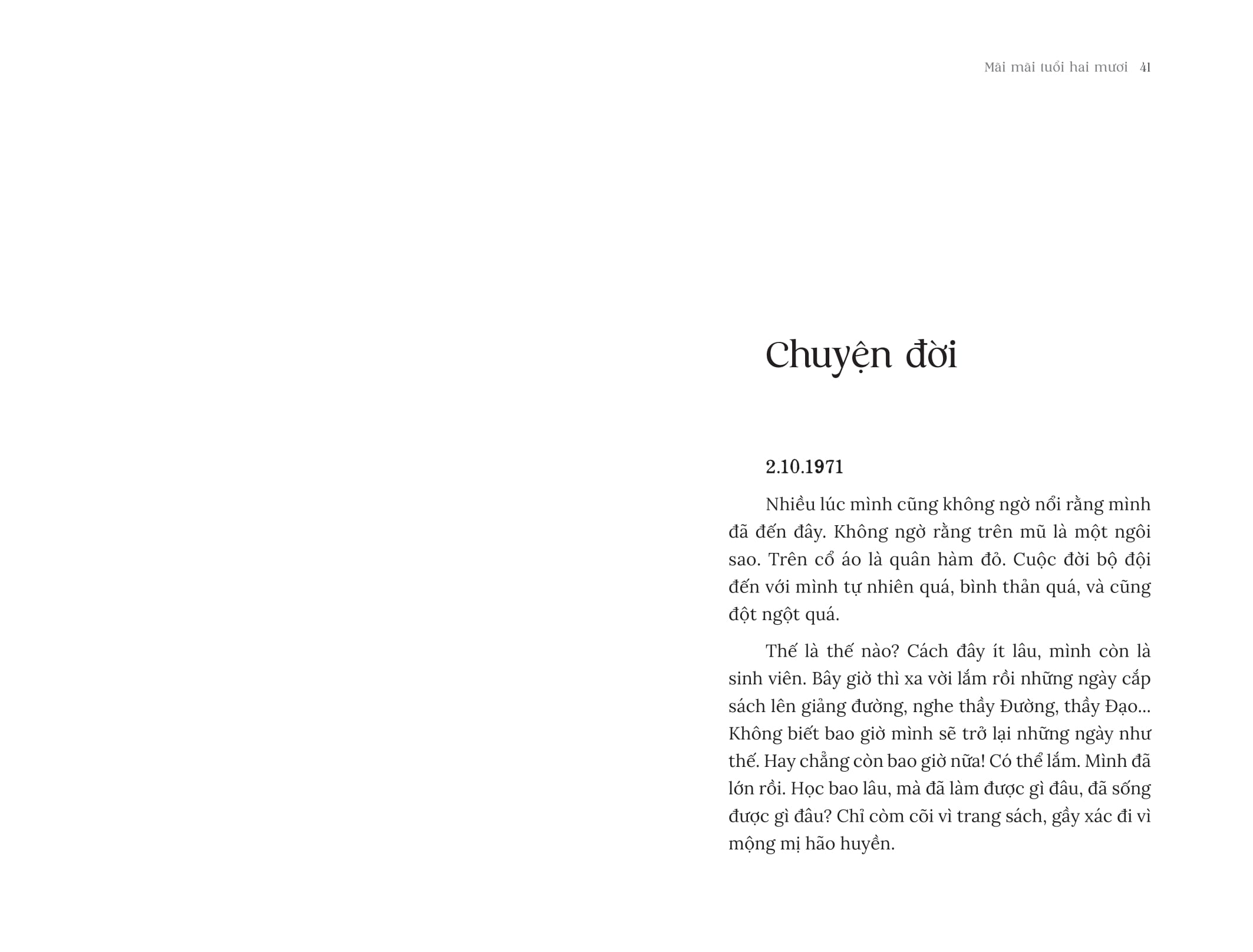 Tu Sach Thanh Nien - Mai Mai Tuoi Hai Muoi - Nhat Ky Thoi Chien Viet Nam - Bia Cung - Doc Quyen Fahasa