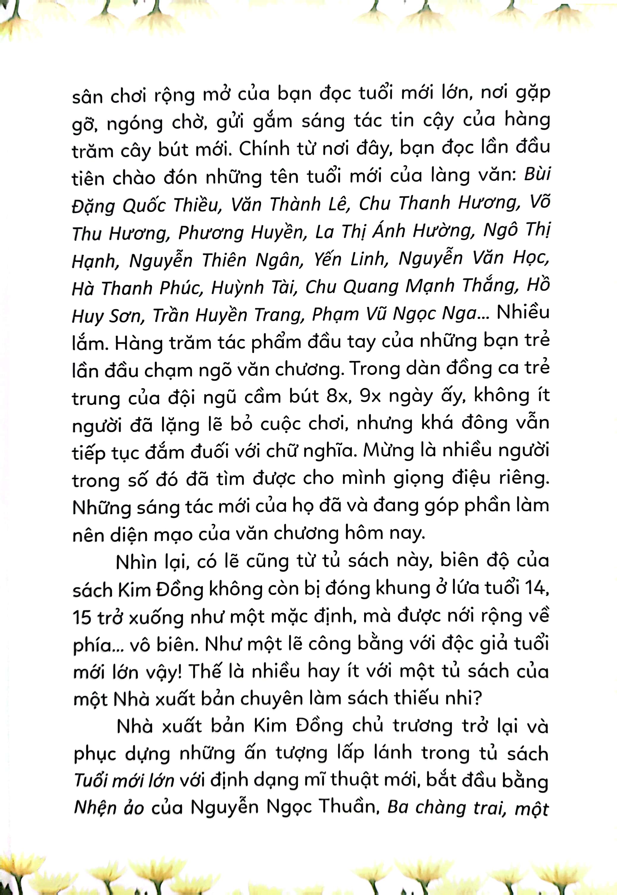 tủ sách tuổi mới lớn - những lối về miền hoa