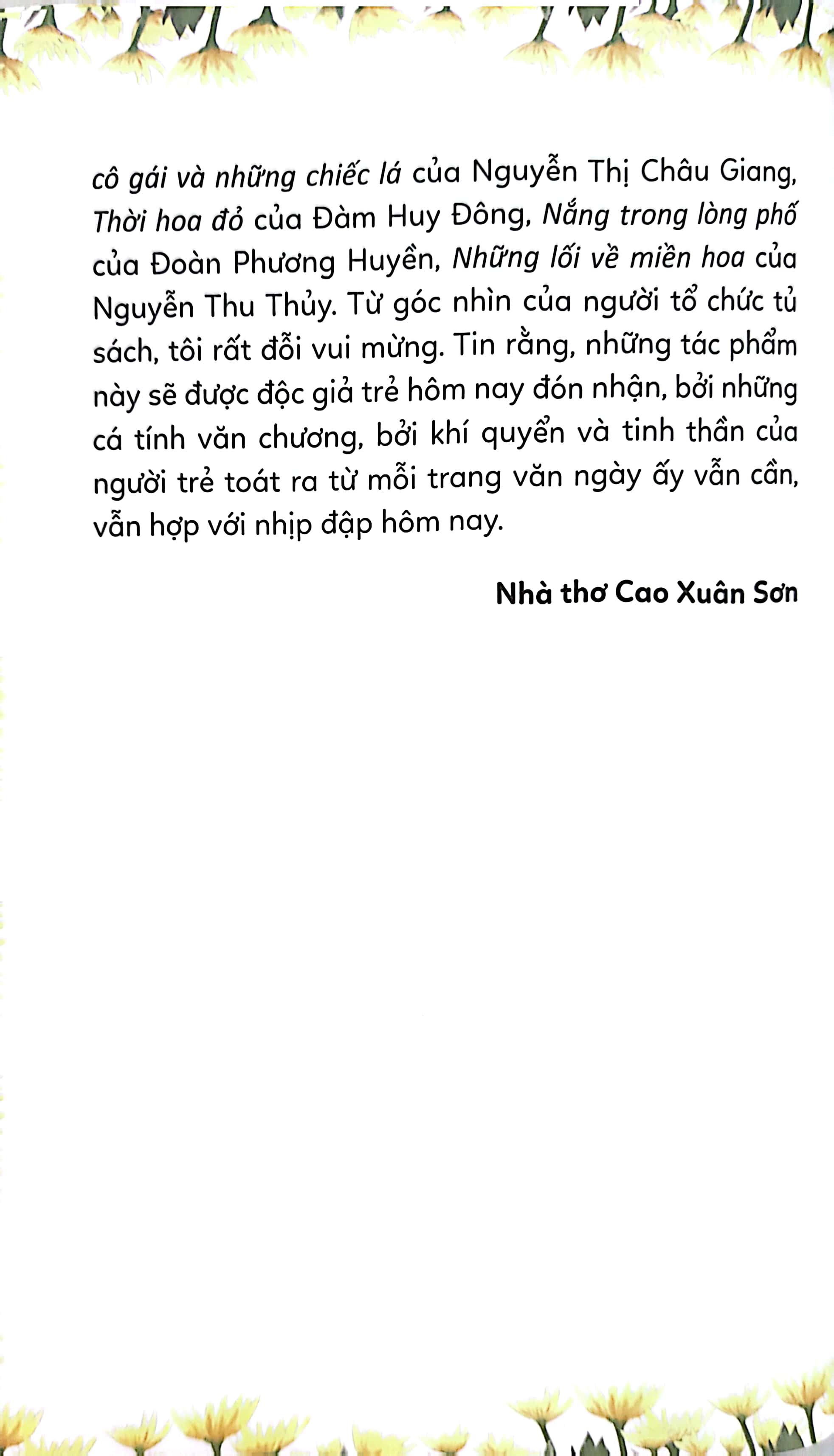 tủ sách tuổi mới lớn - những lối về miền hoa