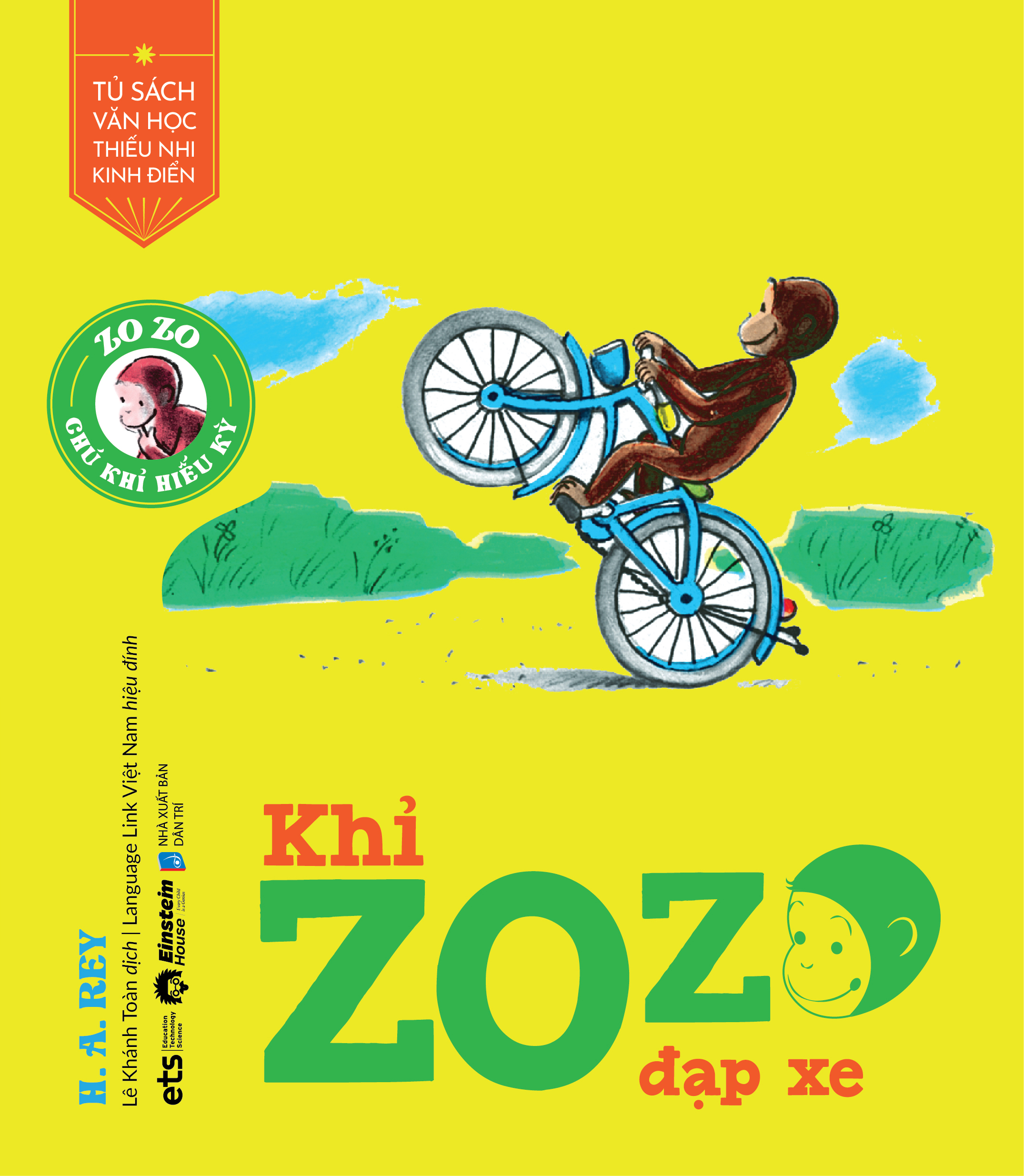 tủ sách văn học thiếu nhi kinh điển - zozo chú khỉ hiếu kỳ - khỉ zozo đạp xe