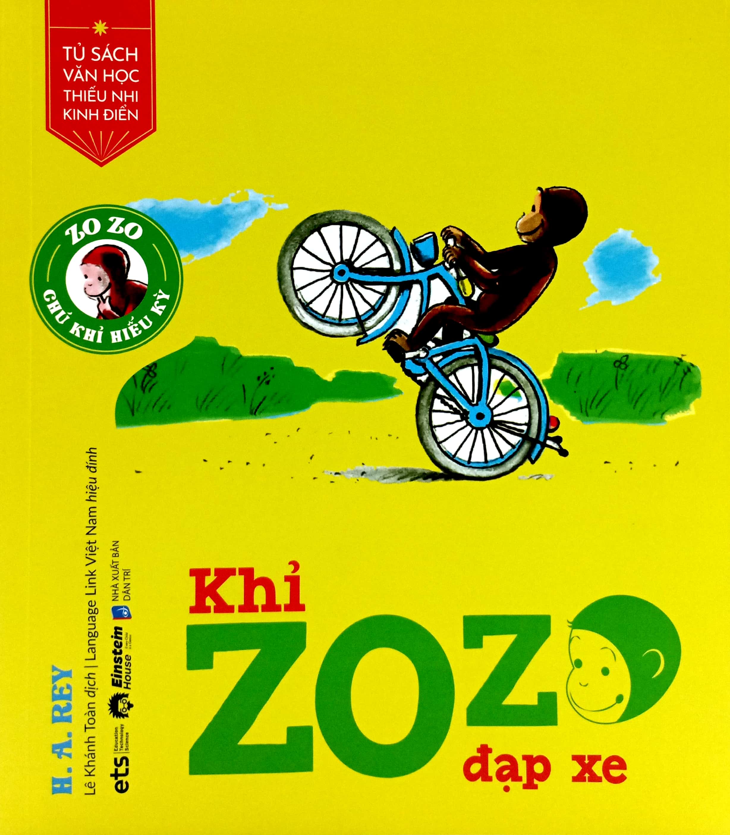 tủ sách văn học thiếu nhi kinh điển - zozo chú khỉ hiếu kỳ - khỉ zozo đạp xe