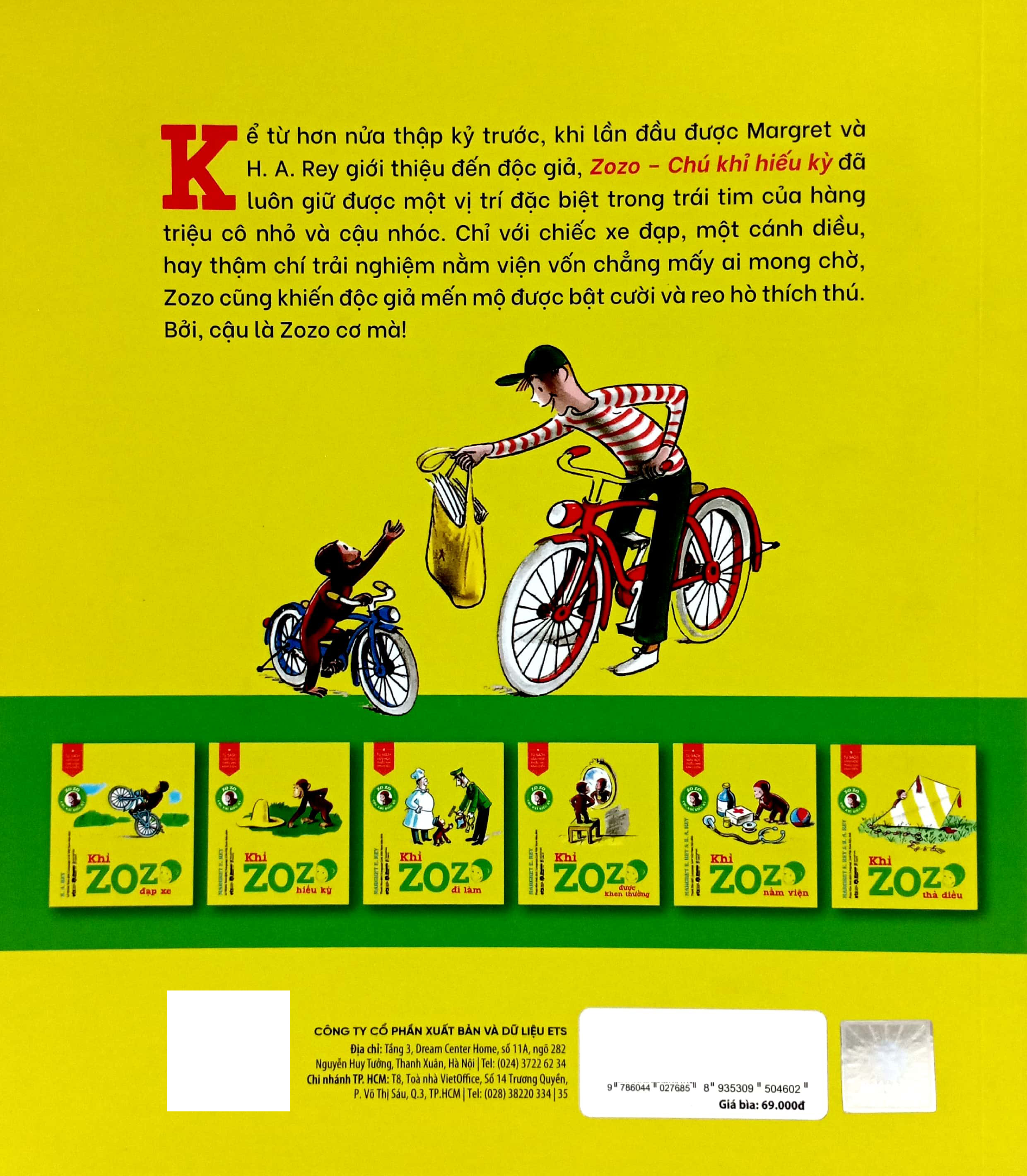 tủ sách văn học thiếu nhi kinh điển - zozo chú khỉ hiếu kỳ - khỉ zozo đạp xe