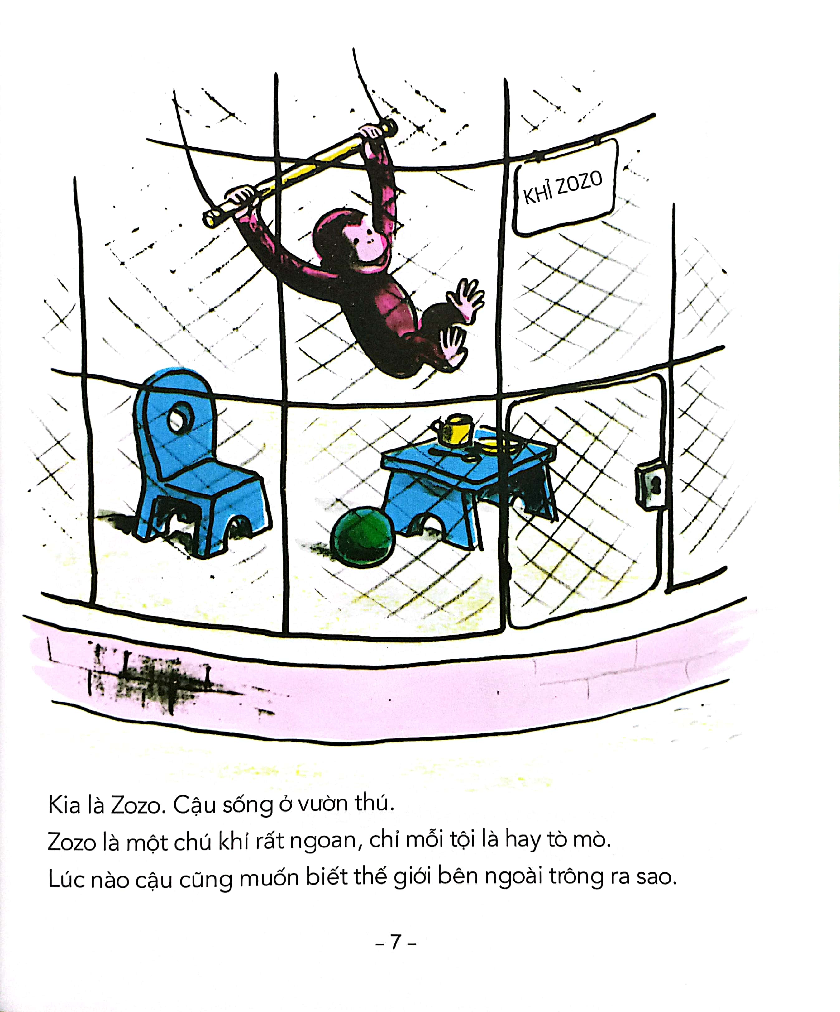 tủ sách văn học thiếu nhi kinh điển - zozo chú khỉ hiếu kỳ - khỉ zozo đi làm