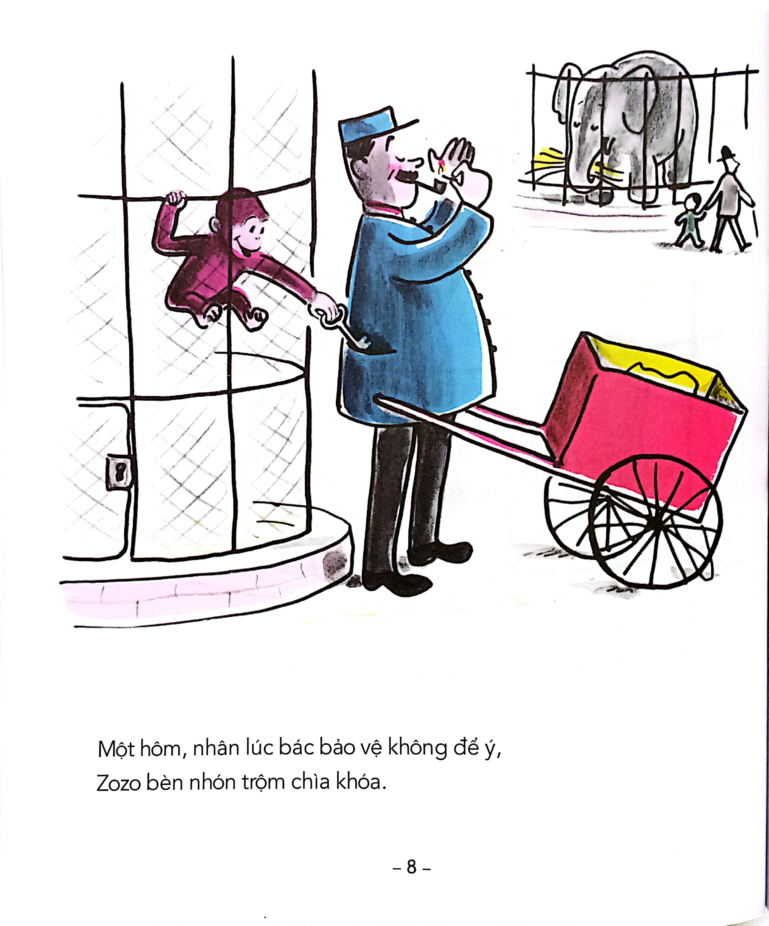 tủ sách văn học thiếu nhi kinh điển - zozo chú khỉ hiếu kỳ - khỉ zozo đi làm