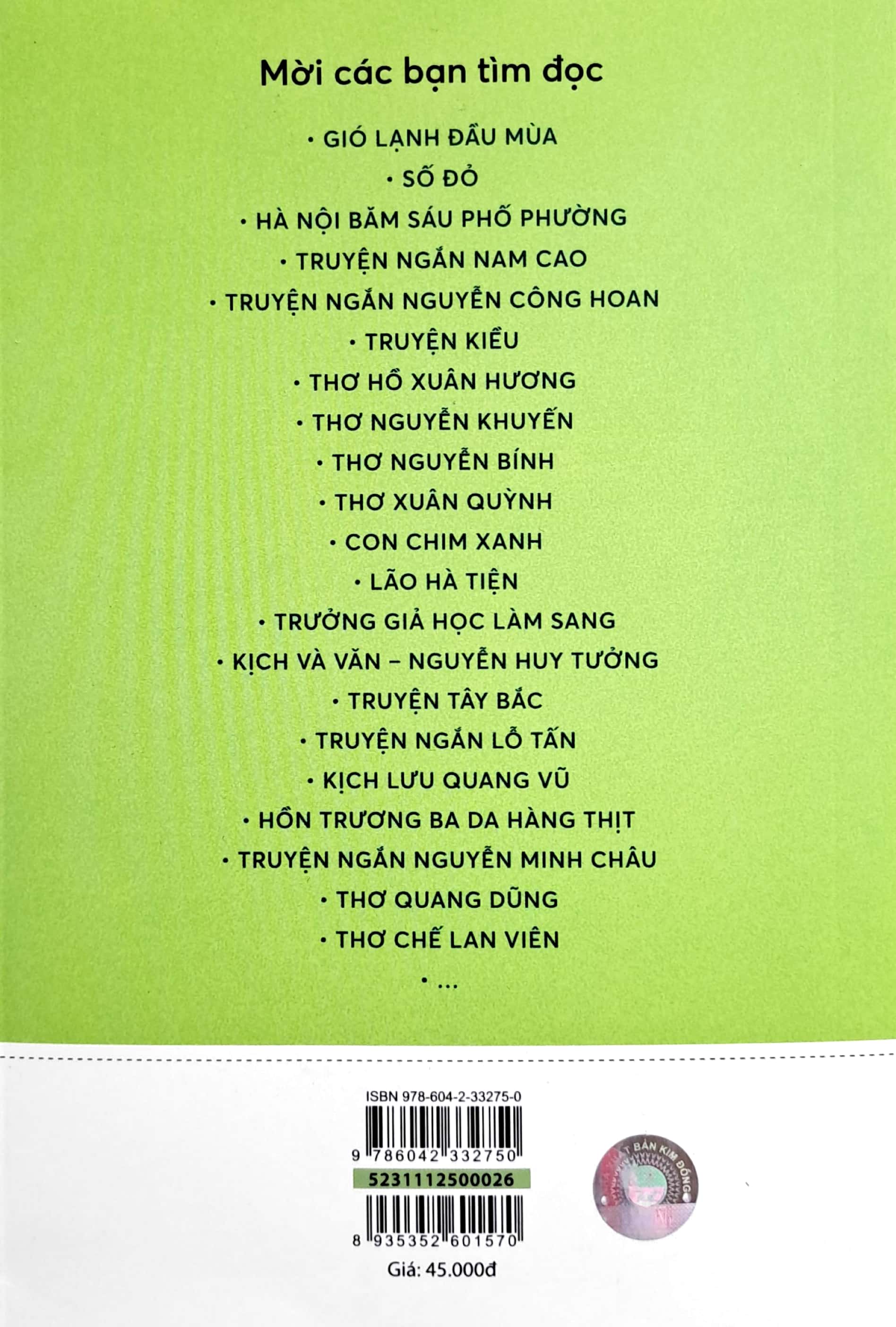 tủ sách văn học trong nhà trường - thơ quang dũng