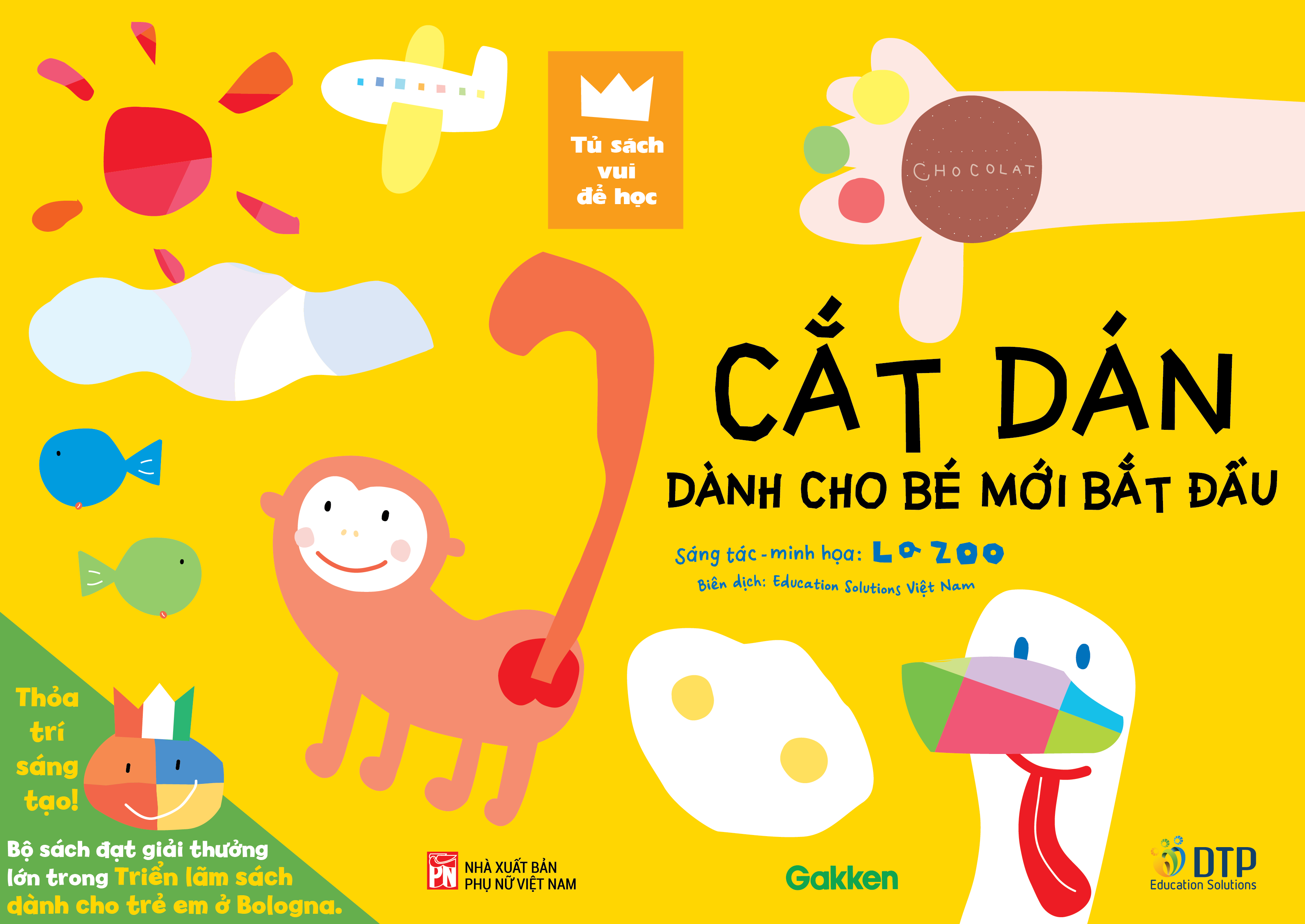 tủ sách vui để học - cắt dán dành cho bé mới bắt đầu