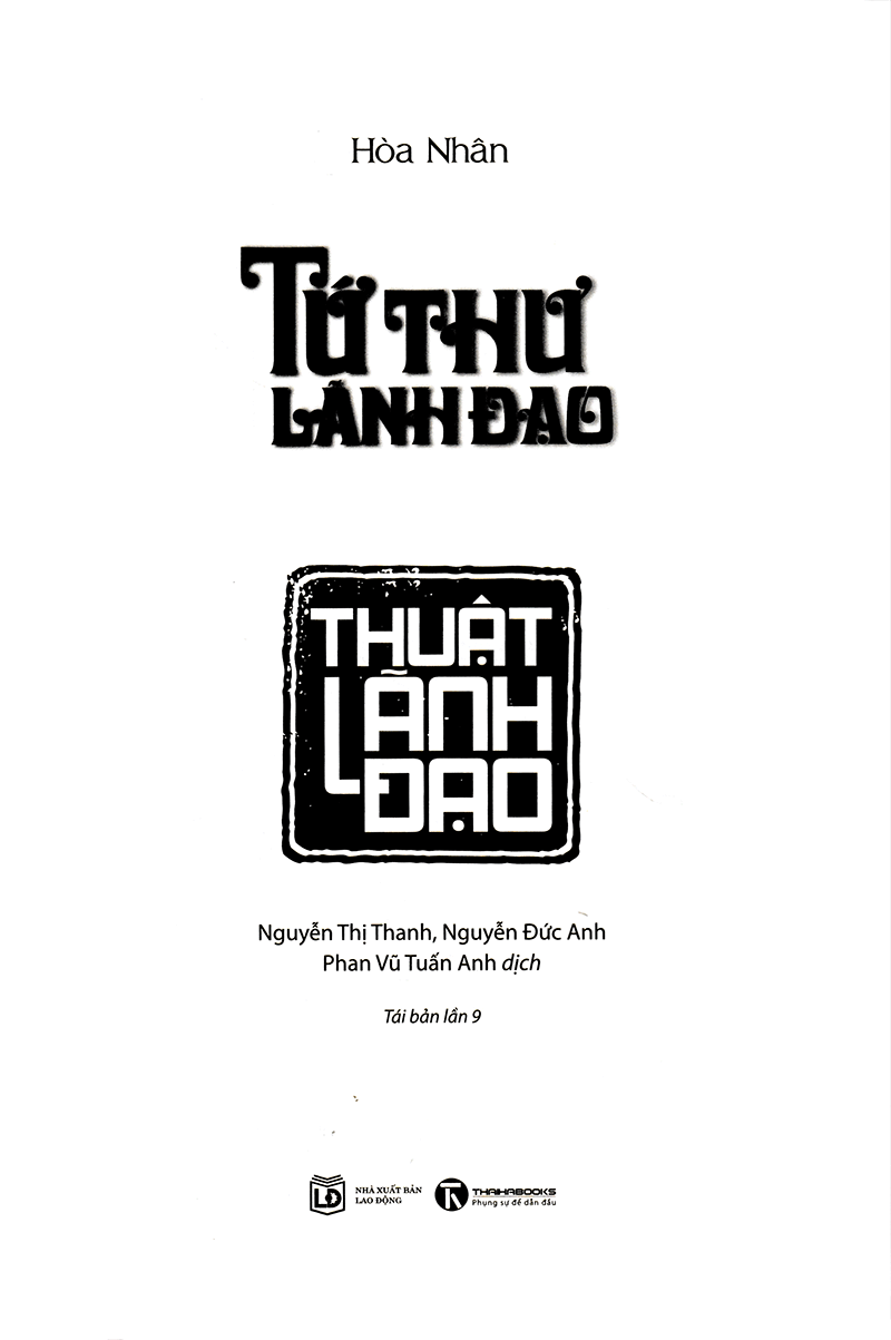 tứ thư lãnh đạo - thuật lãnh đạo (tái bản 2022)