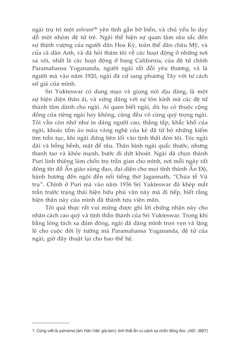 tự truyện của một yogi (tái bản)