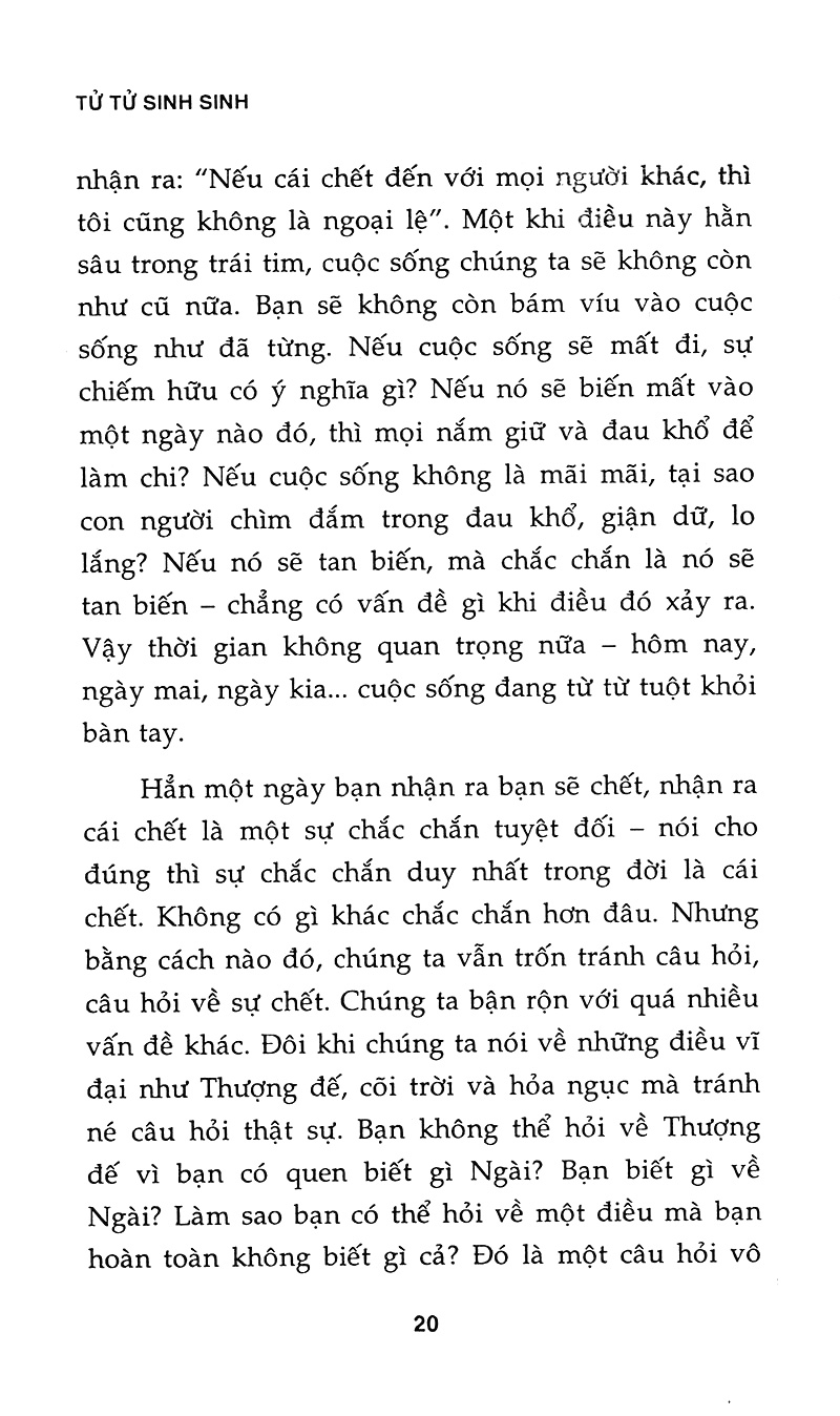 tử tử sinh sinh - đi tìm ý nghĩa đích thực của cuộc đời (tái bản)