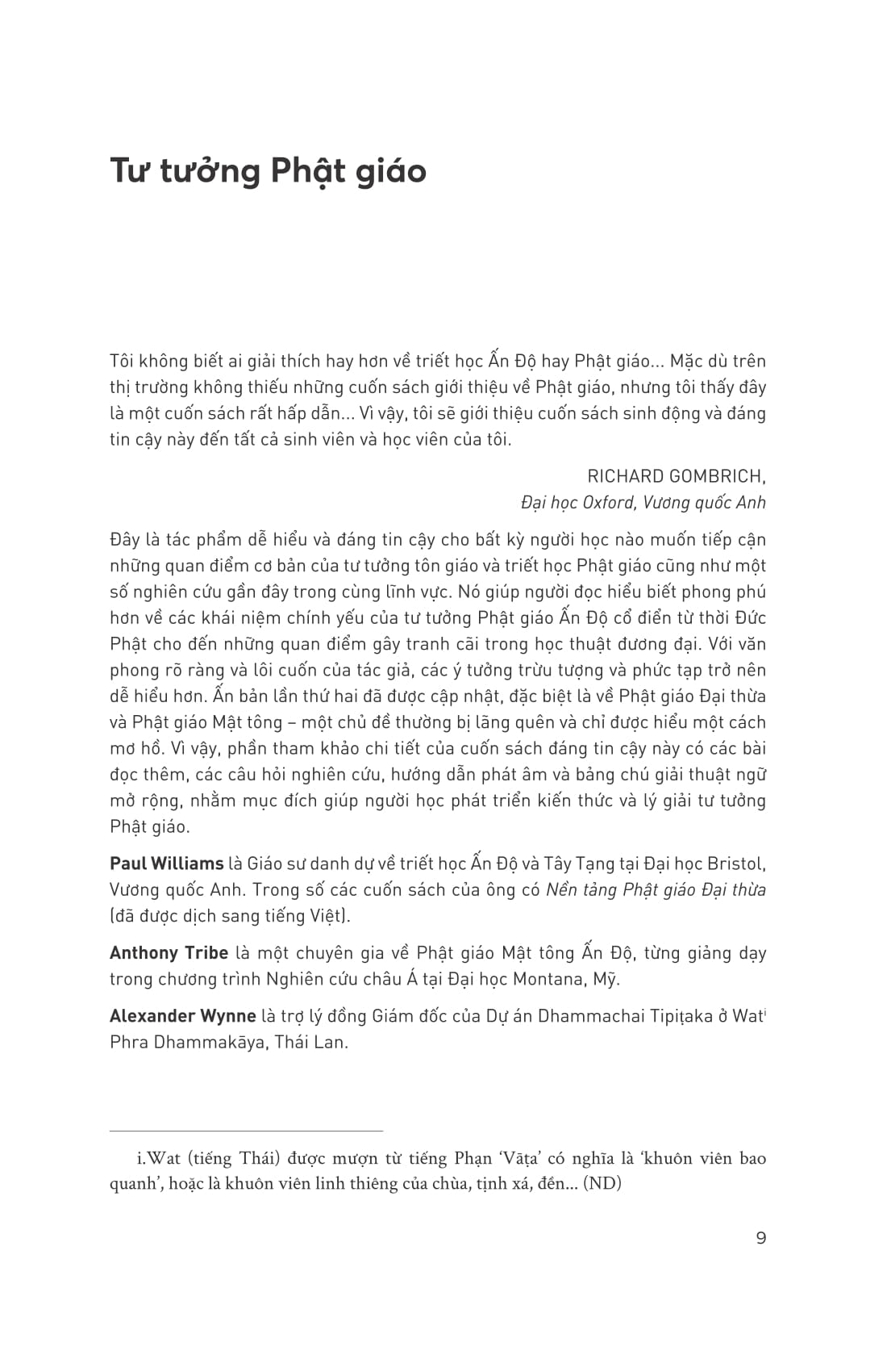 tư tưởng phật giáo - một giới thiệu toàn diện về truyền thống ấn độ