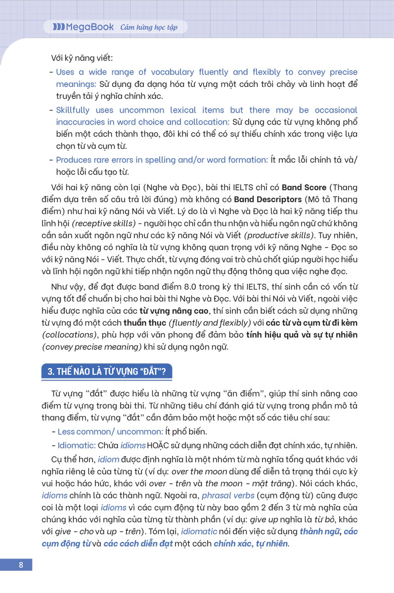 từ vựng ielts 8.0 - từ vựng đắt để đạt điểm cao 4 kỹ năng