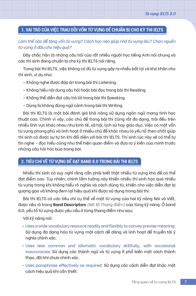 từ vựng ielts 8.0 - từ vựng đắt để đạt điểm cao 4 kỹ năng
