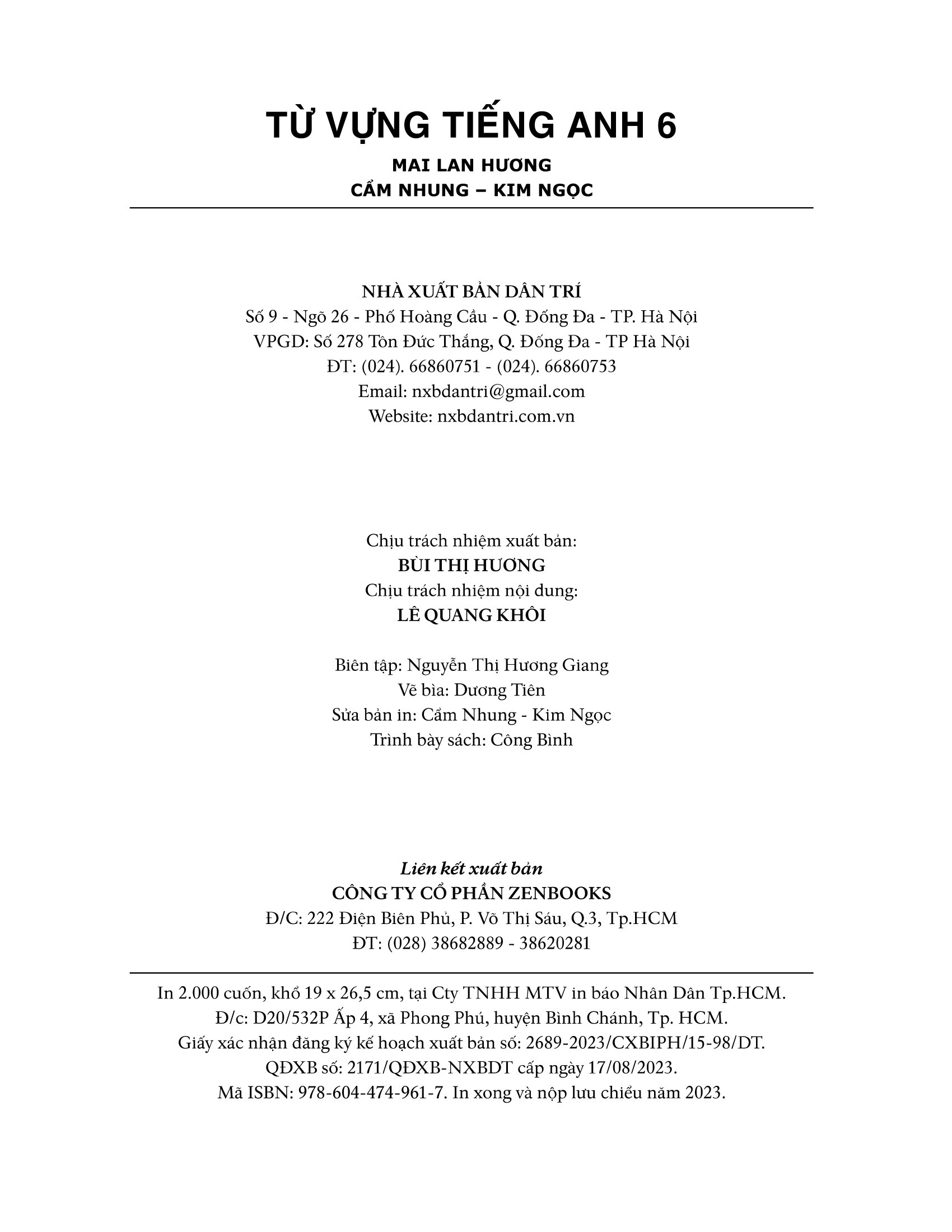 từ vựng tiếng anh 6 (theo chương trình khung của bộ giáo dục và đào tạo)