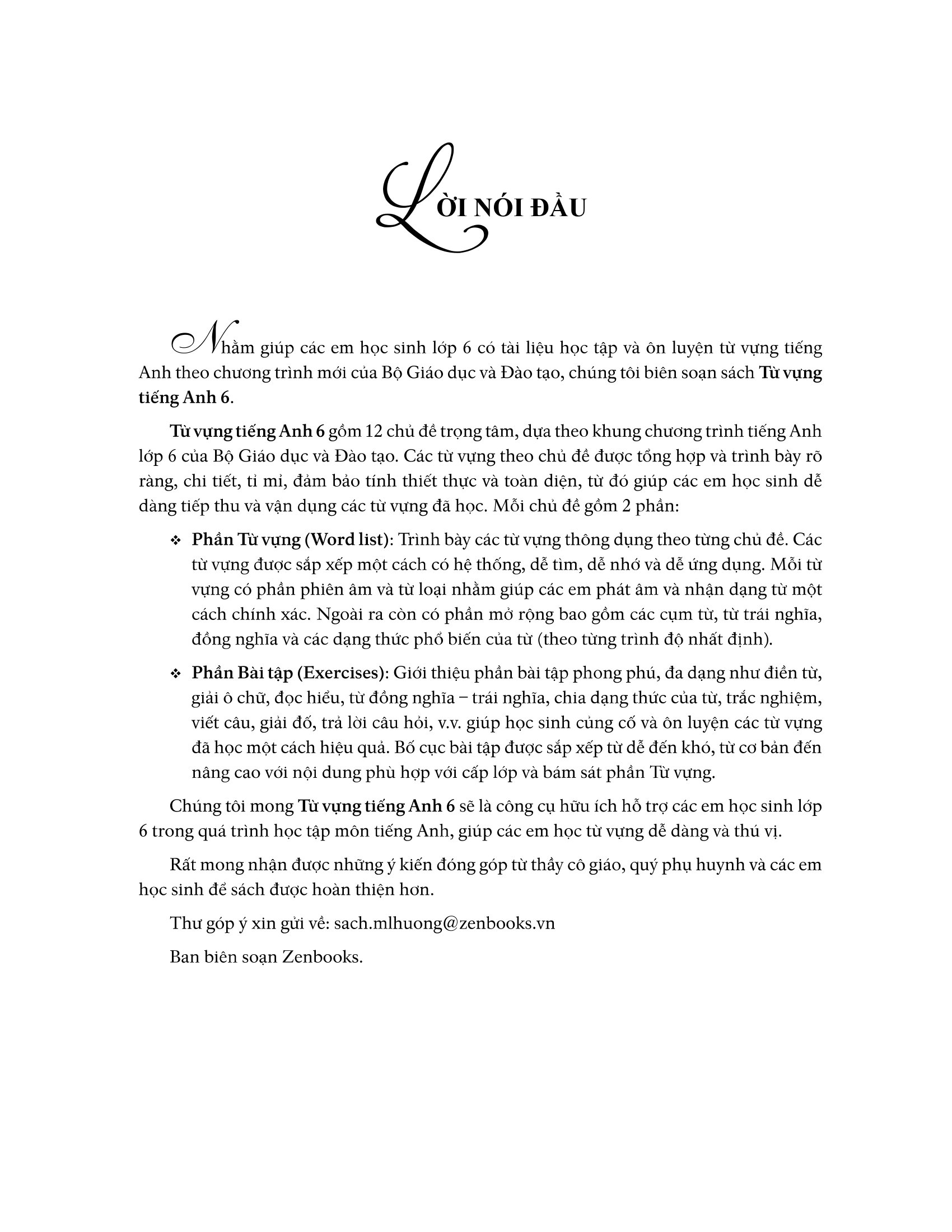 từ vựng tiếng anh 6 (theo chương trình khung của bộ giáo dục và đào tạo)