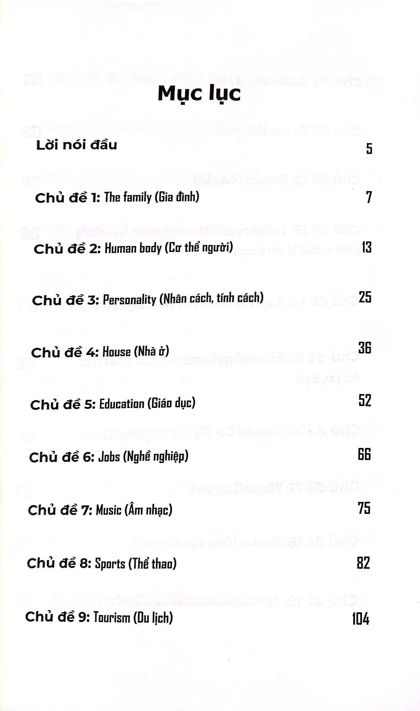 từ vựng tiếng anh cơ bản - 30 chủ đề phổ biến nhất