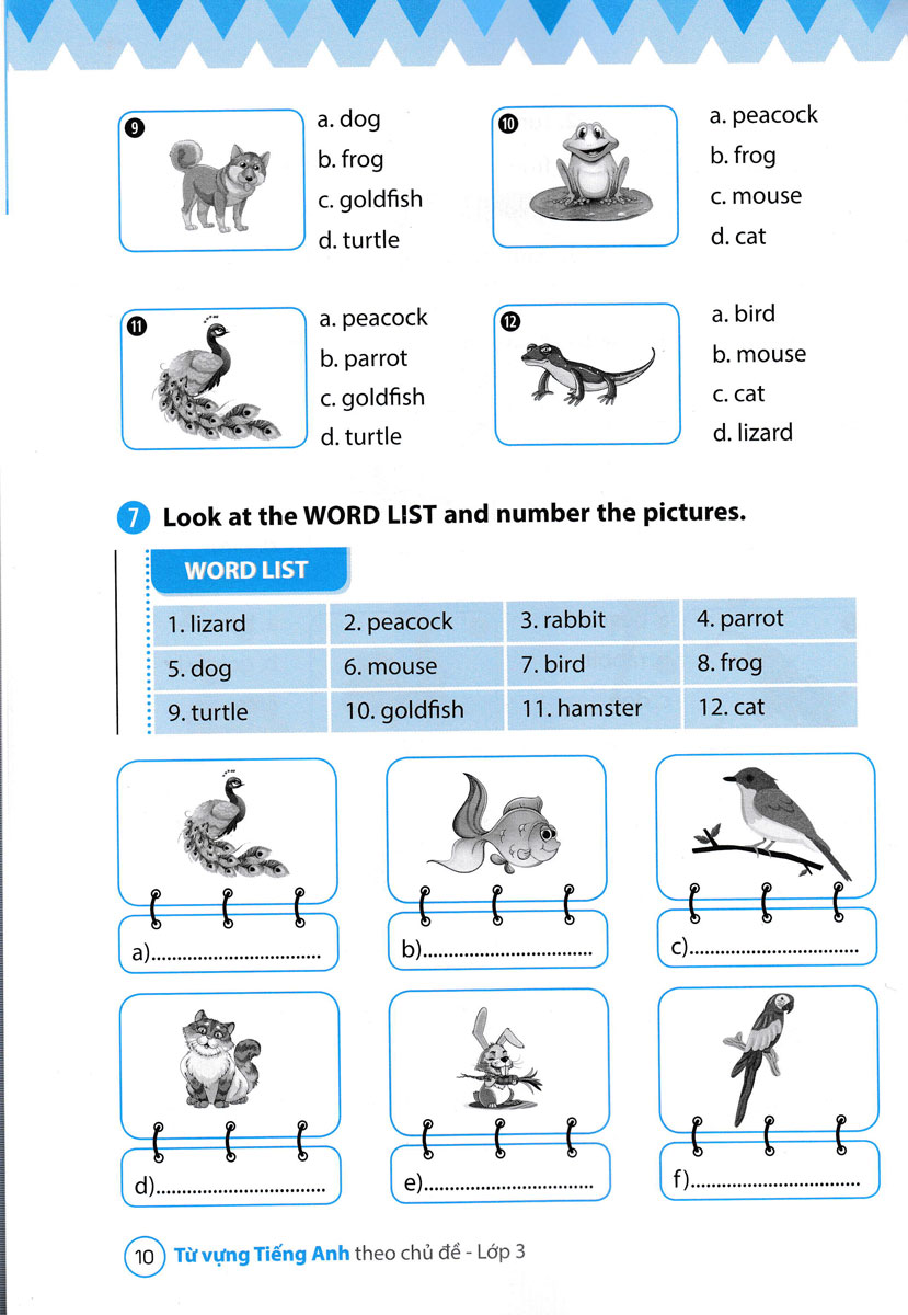 từ vựng tiếng anh theo chủ đề lớp 3