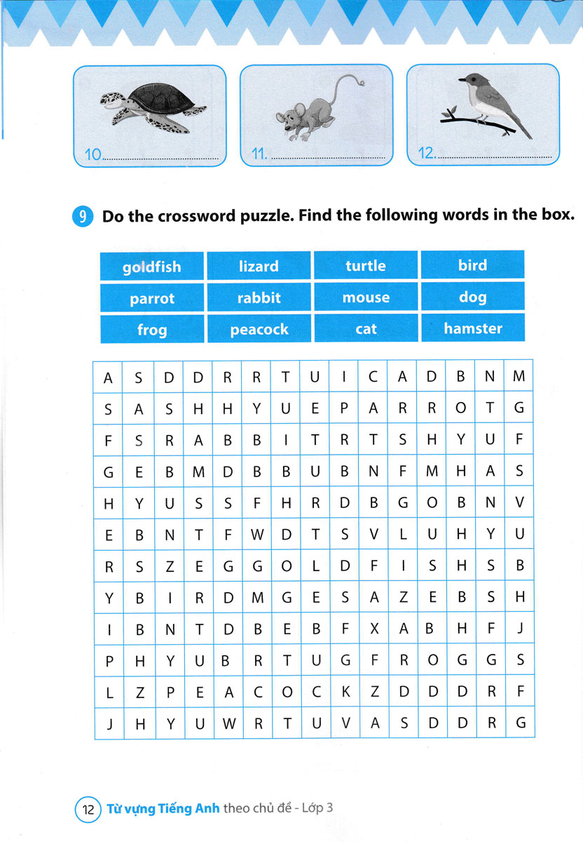 từ vựng tiếng anh theo chủ đề lớp 3