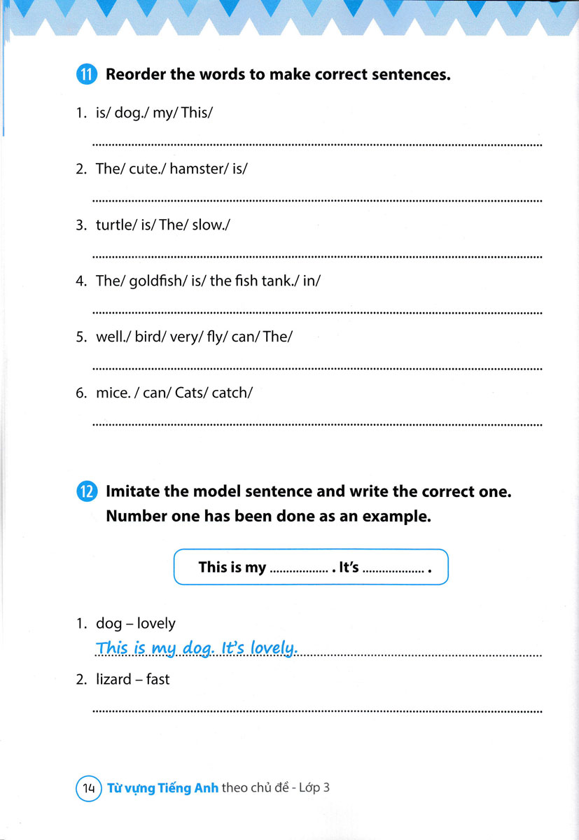 từ vựng tiếng anh theo chủ đề lớp 3