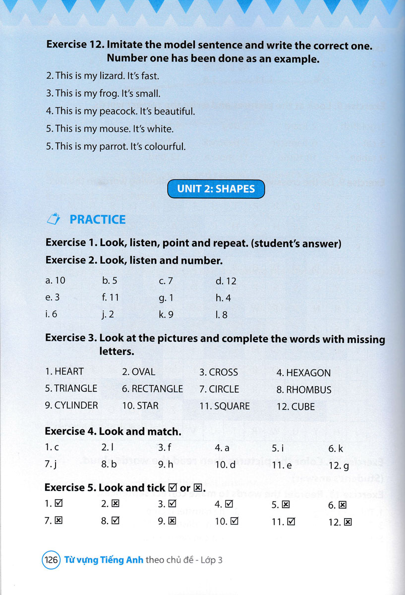 từ vựng tiếng anh theo chủ đề lớp 3