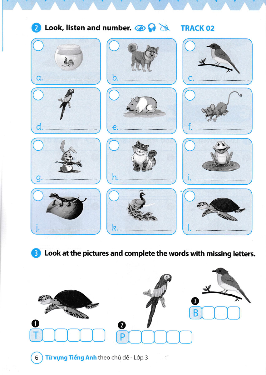 từ vựng tiếng anh theo chủ đề lớp 3