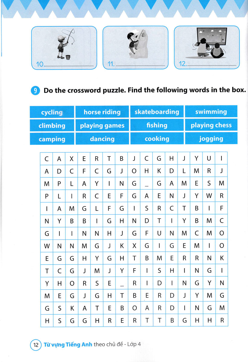 từ vựng tiếng anh theo chủ đề lớp 4