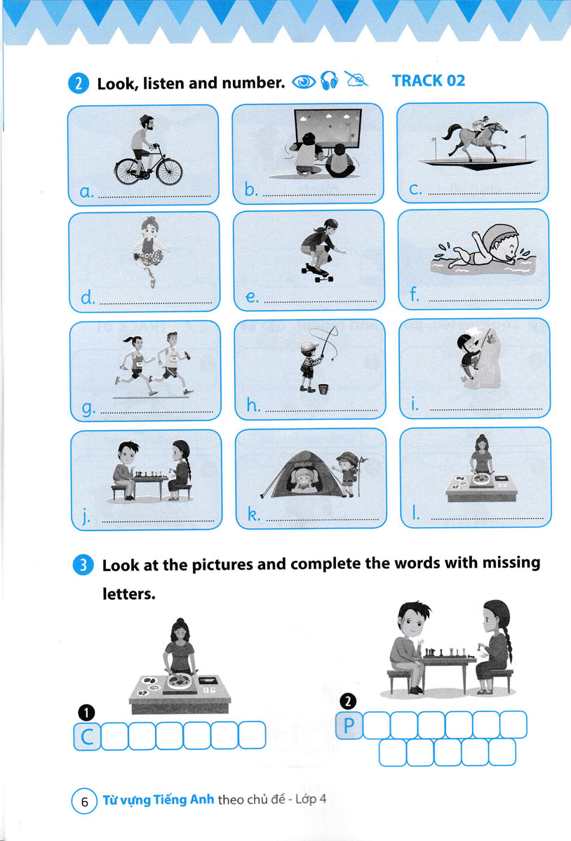 từ vựng tiếng anh theo chủ đề lớp 4