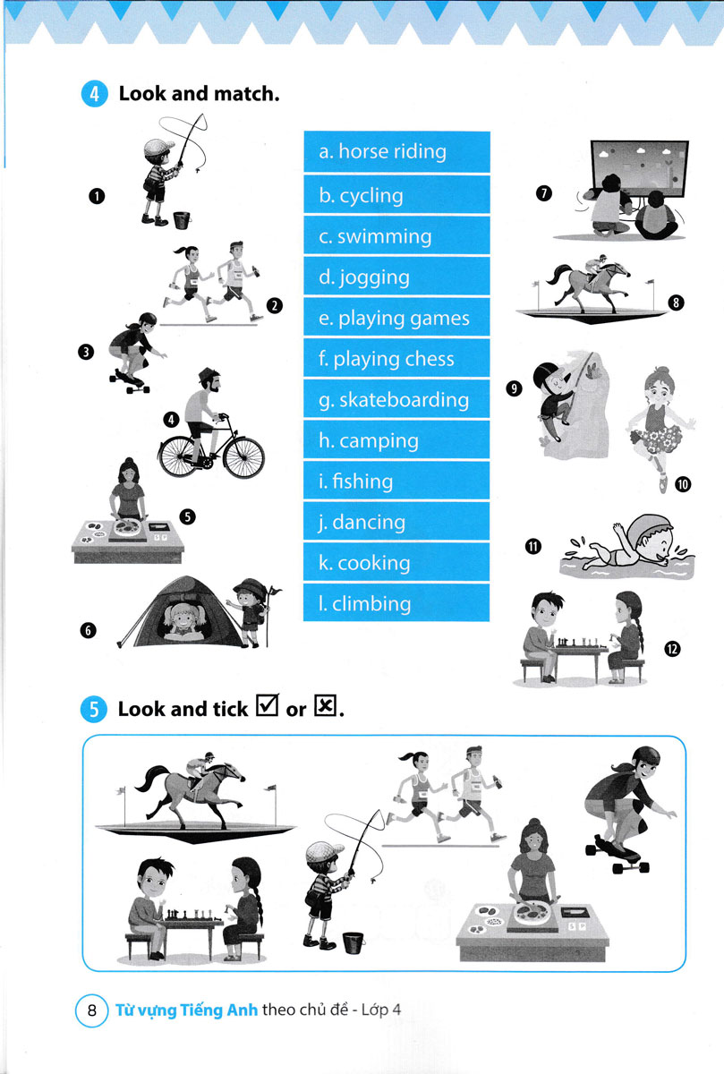 từ vựng tiếng anh theo chủ đề lớp 4