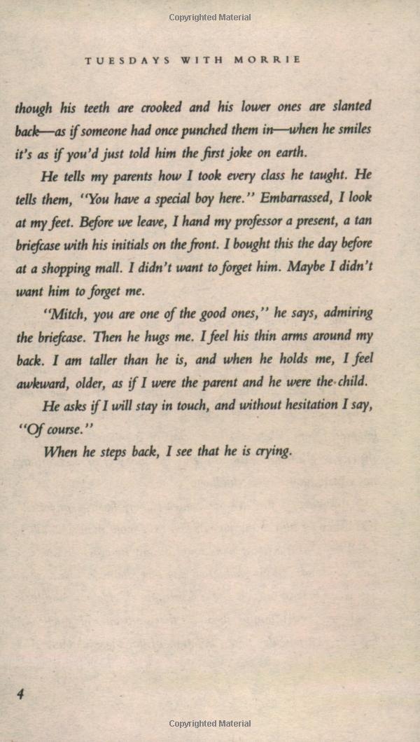 tuesdays with morrie: an old man, a young man, and life's greatest lesson