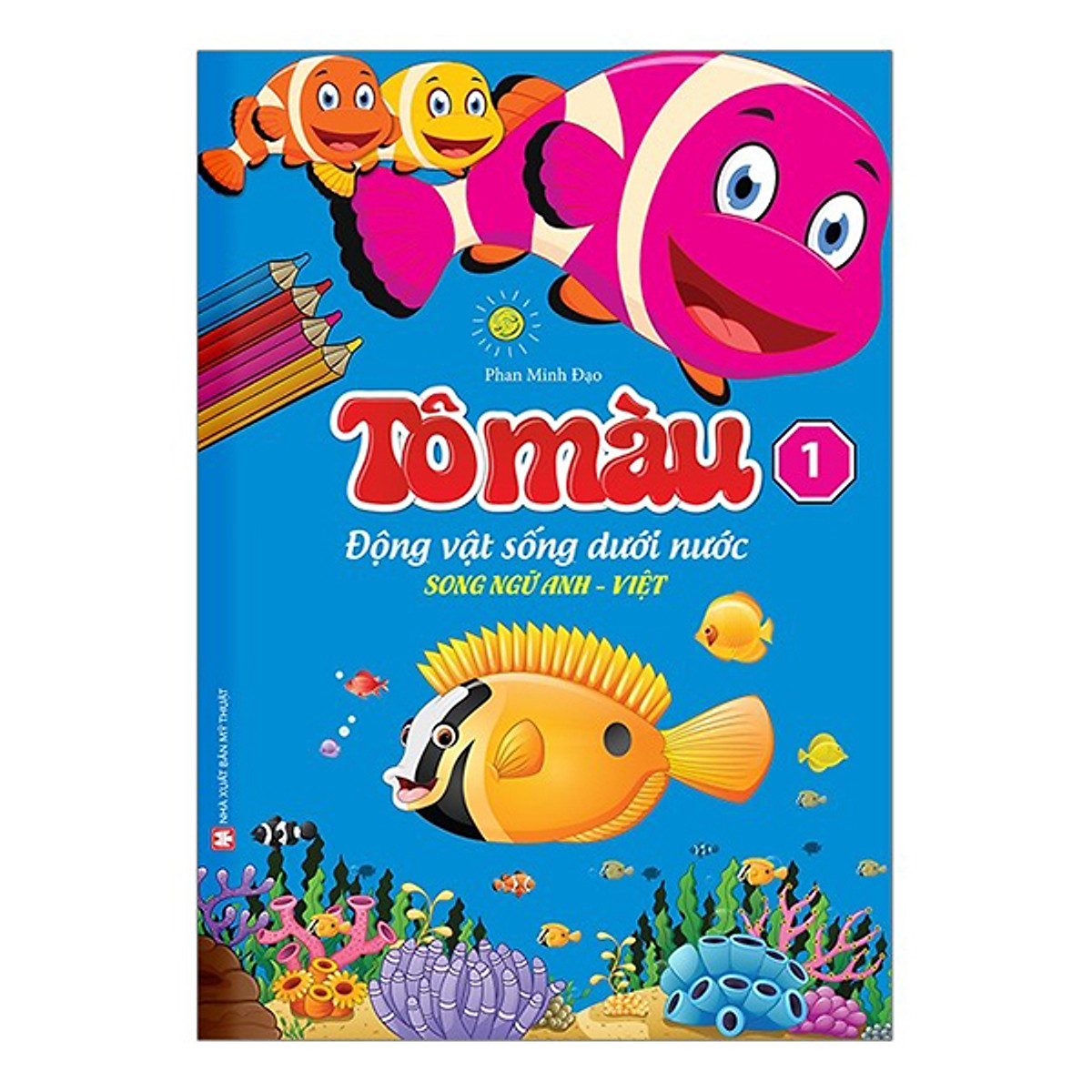 túi tô màu động vật dưới nước 6 cuốn (song ngữ anh - việt)