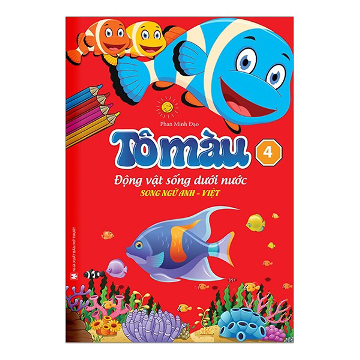 túi tô màu động vật dưới nước 6 cuốn (song ngữ anh - việt)