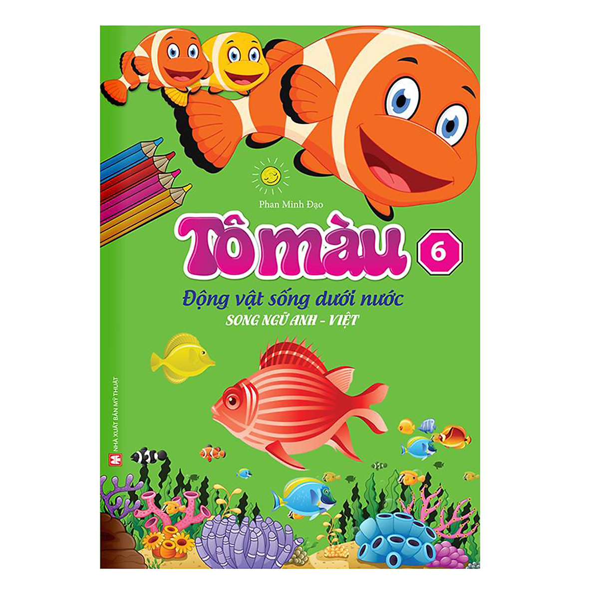túi tô màu động vật dưới nước 6 cuốn (song ngữ anh - việt)