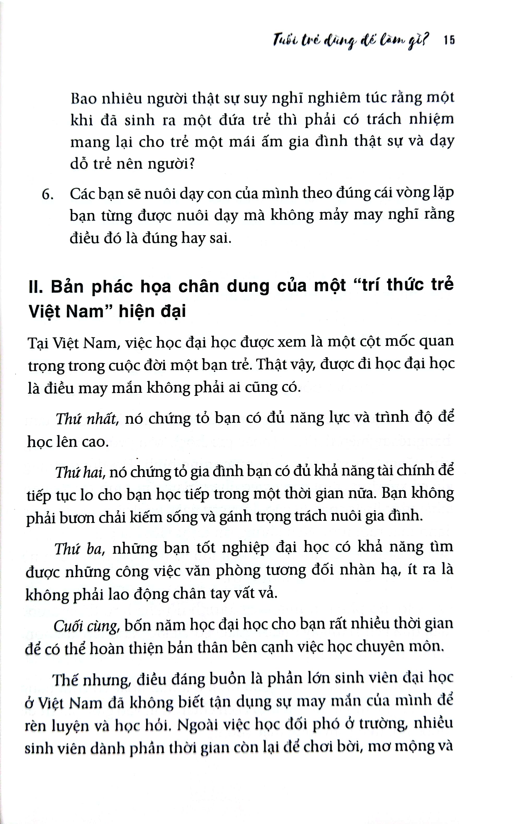 tuổi trẻ dùng để làm gì?