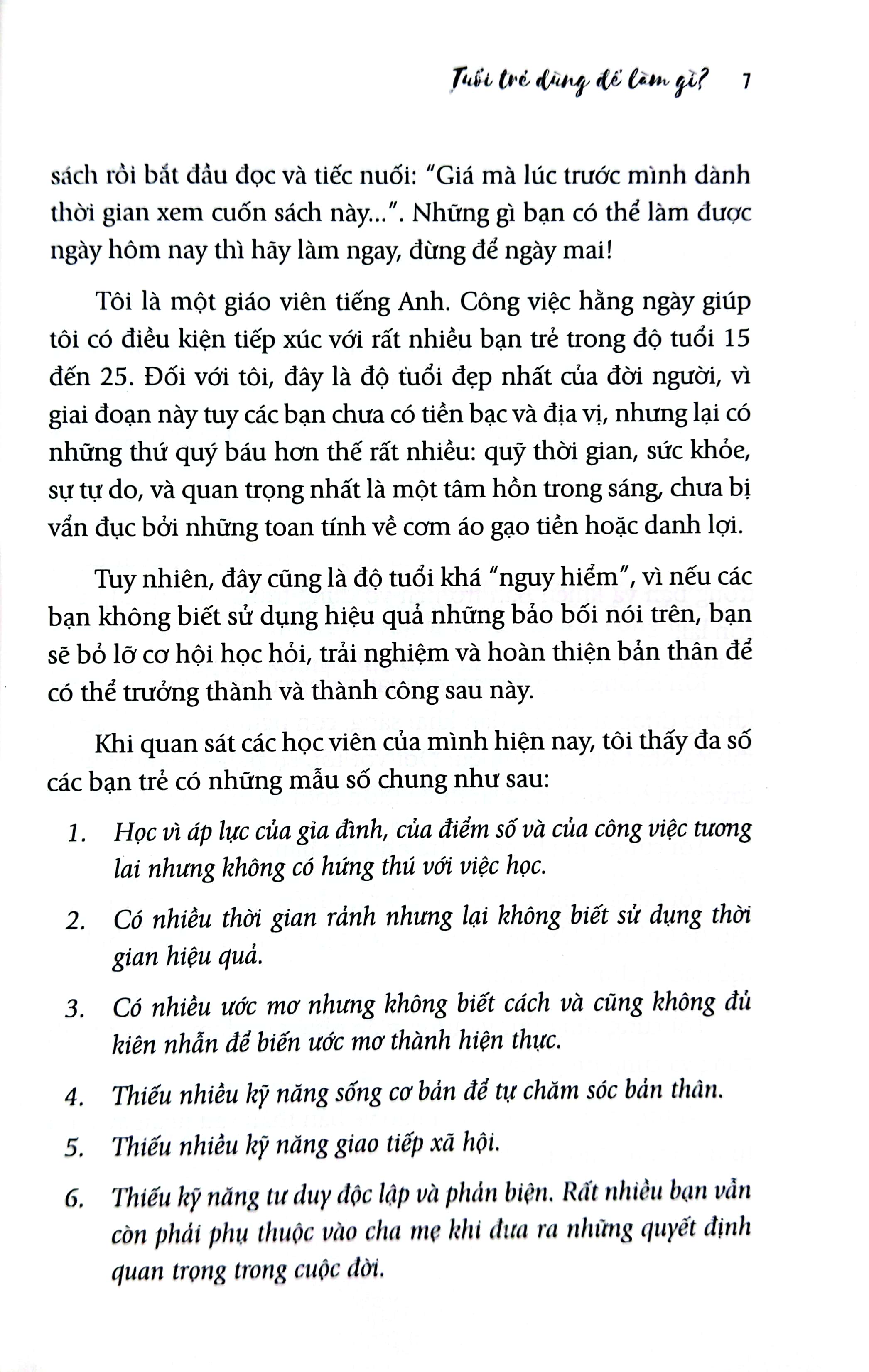 tuổi trẻ dùng để làm gì?