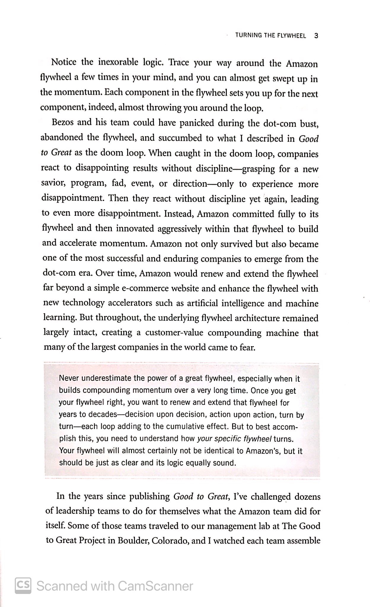 turning the flywheel: a monograph to accompany good to great